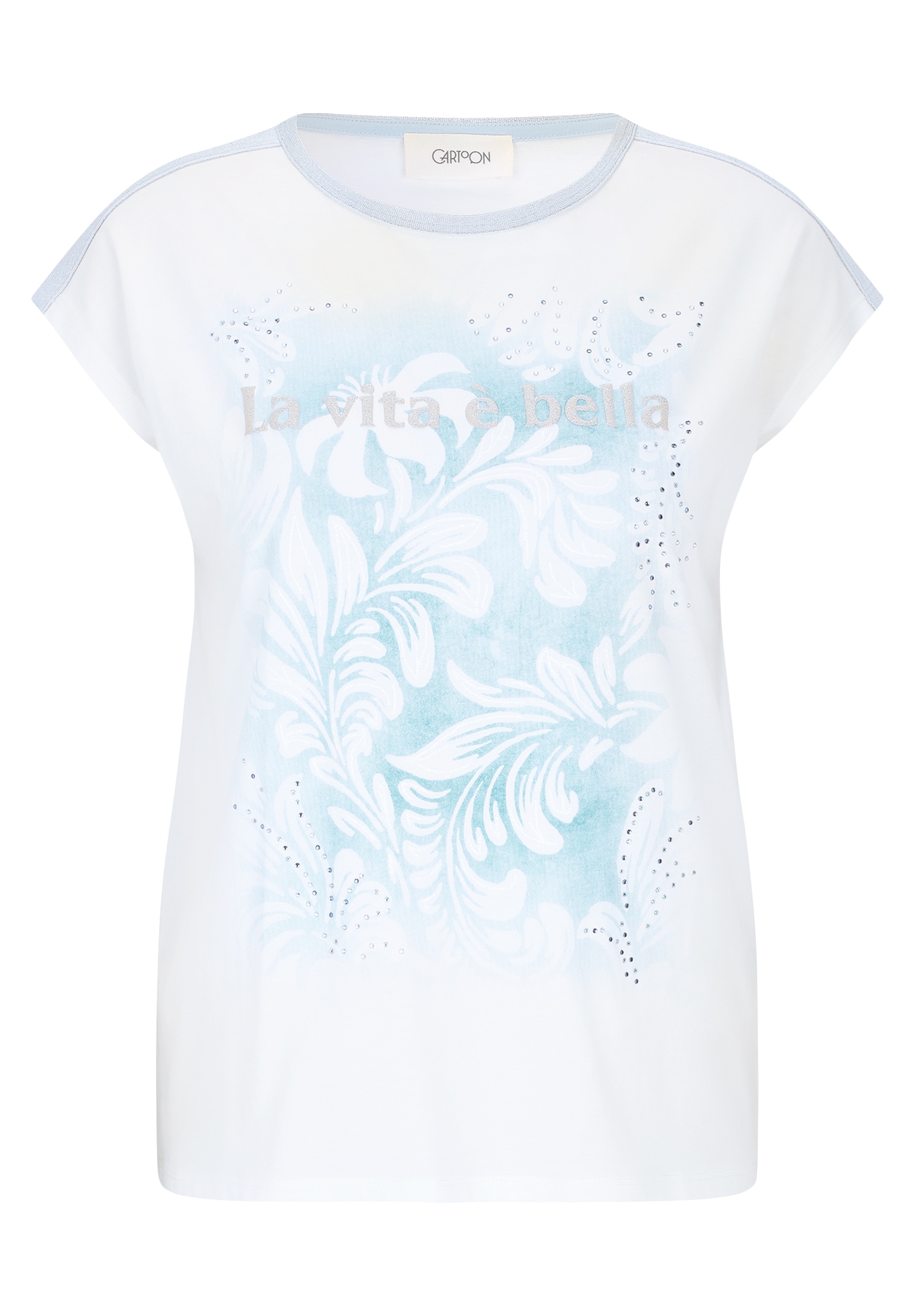 Cartoon Kurzarmshirt »Cartoon Rundhals-Shirt mit Placement«, (1 tlg.), Aufgesteppte Bänder