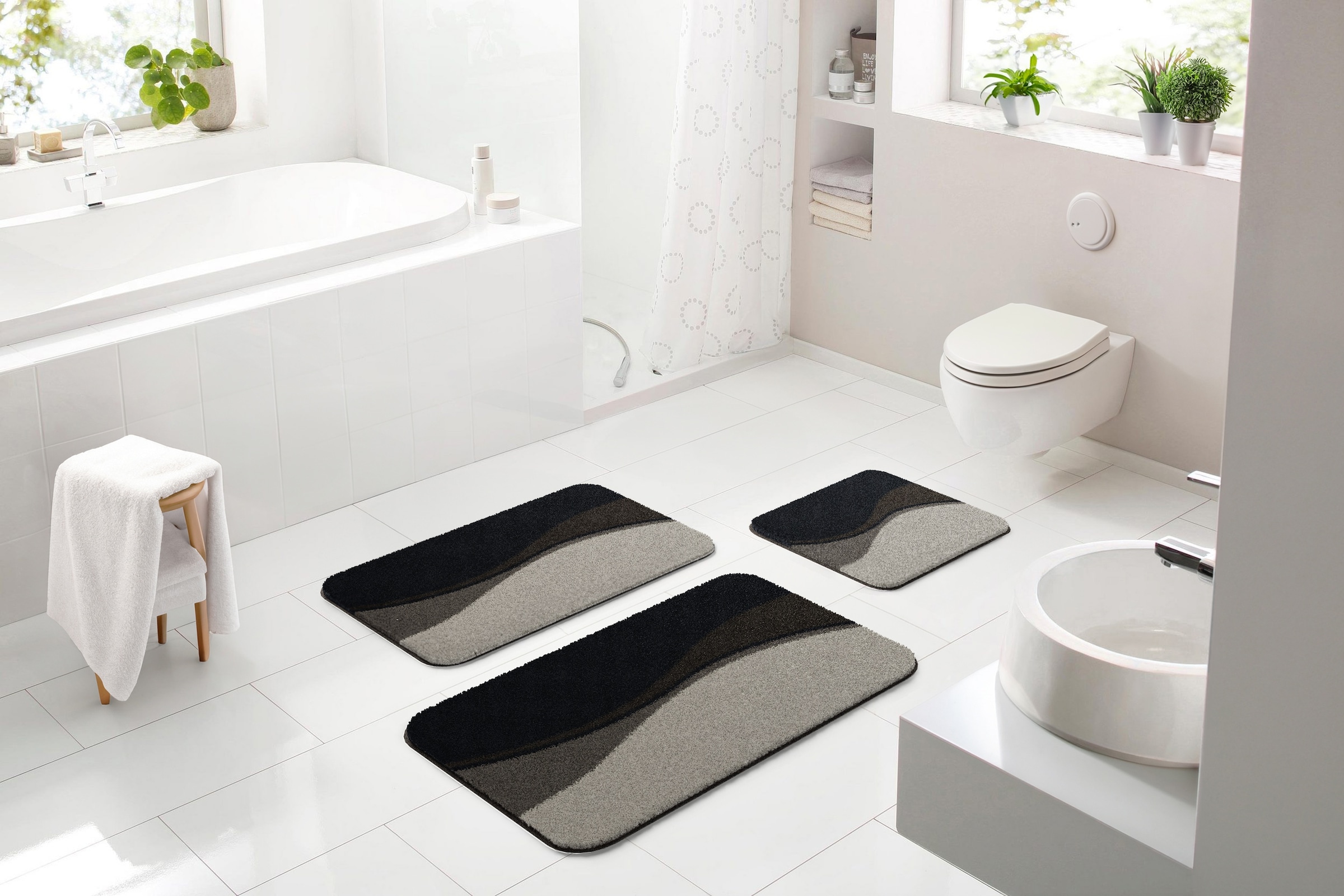 Linea Due Badematte "Flash" Höhe 18 mm rutschhemmend beschichtet fußbodenheizungsgeeignet