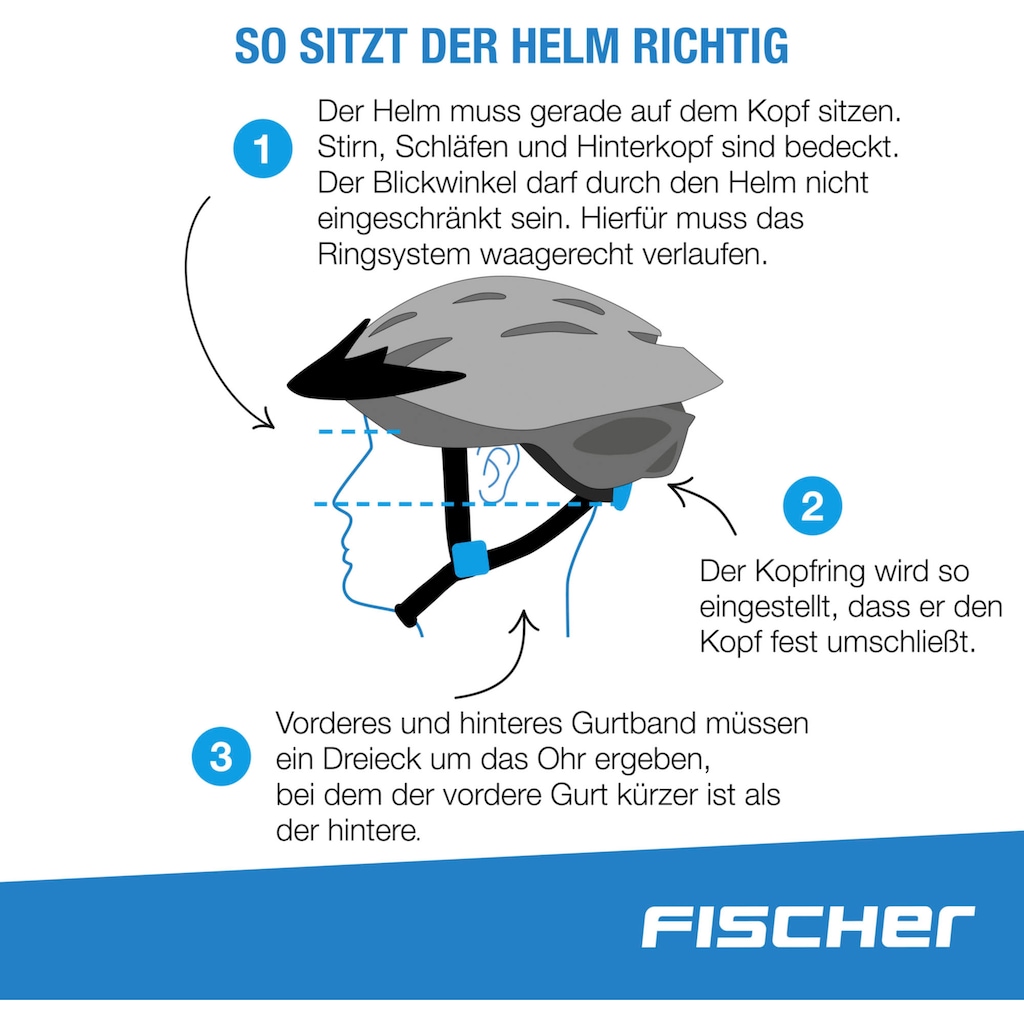 FISCHER Fahrrad Fahrradhelm »Fahrradhelm Urban Montis S/M«, Verstellbarer Innenring-System; mit beleuchtetem Innenring-System