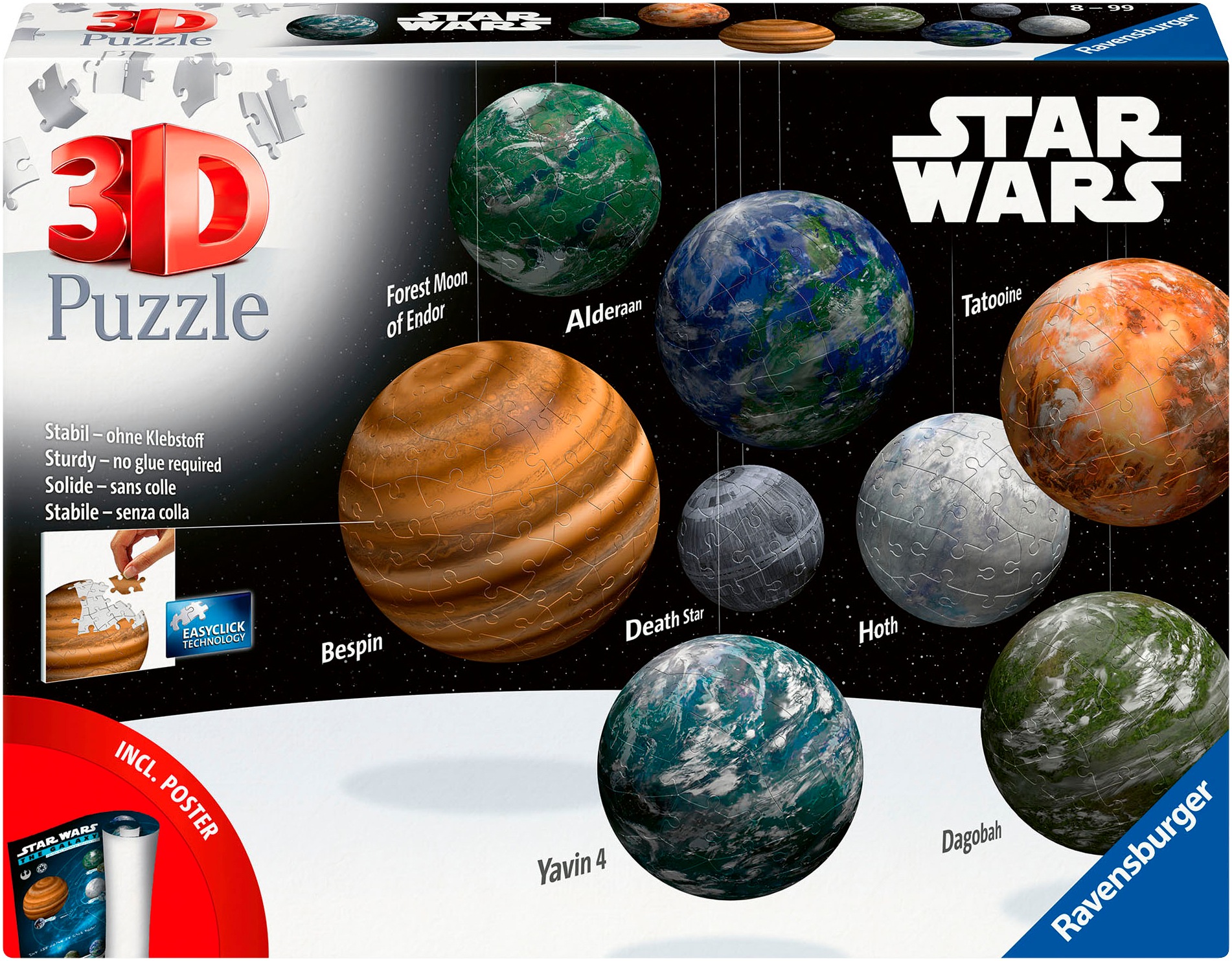 3D-Puzzle »Himmelskörper der Star Wars Galaxie«, (531 tlg.), Made in Europe, FSC® -...