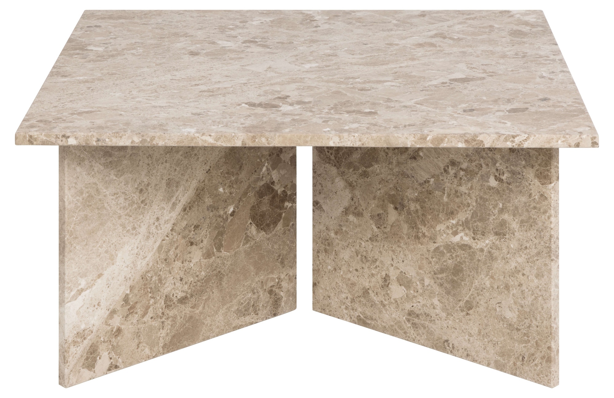 ACTONA GROUP Couchtisch »Vega«, Couchtisch, V-förmig Gestell,matt Latte lackiert Marmor, 90x90x42 cm