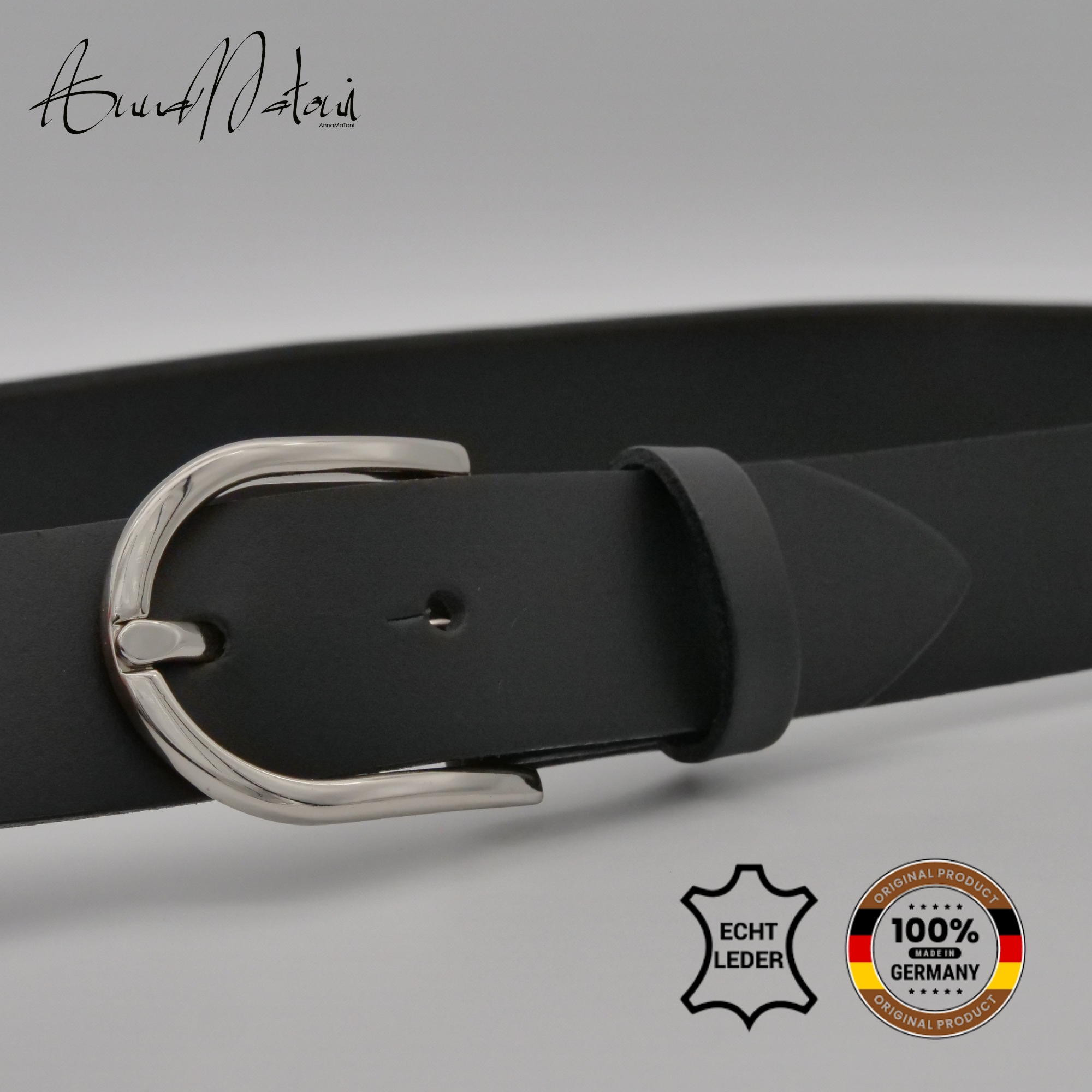 AnnaMatoni Ledergürtel »AnnaMatoni Damen Ledergürtel Basic Gürtel 3cm breit echt Leder«