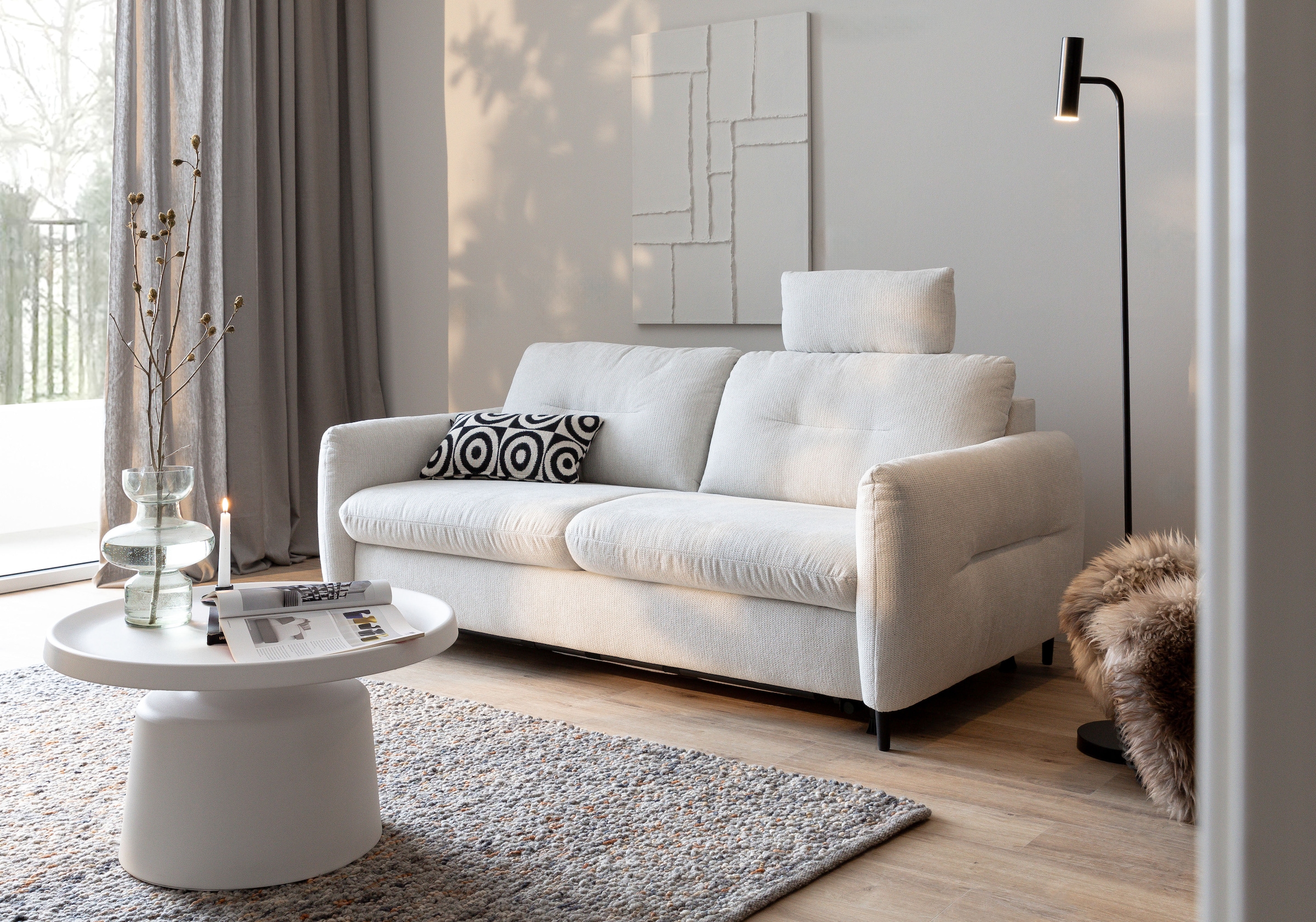 Home affaire 2,5-Sitzer »Clevina, Schlafsofa mit Kaltschaummatratze, Breite 196 cm« Sofa & Bett in einem – kinderleicht ausklappbar & freistellbar im Raum