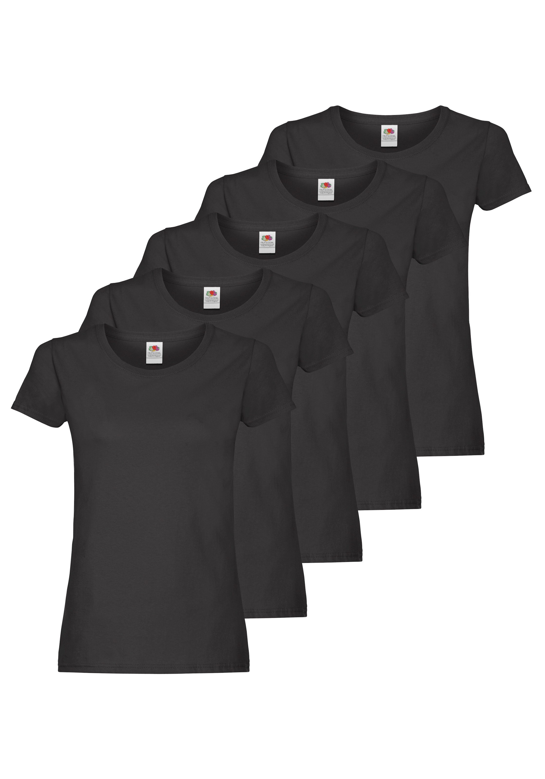 Fruit of the Loom Rundhalsshirt Packung, 5 Stk. original T. LADY-FIT im 5er günstig online kaufen