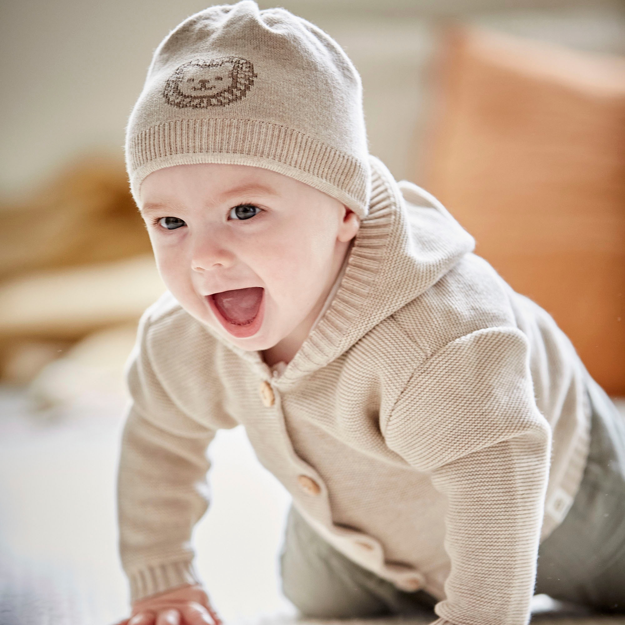 MAXIMO Strickmütze, Löwen-Design: Süßer Hingucker für kleine Abenteurer.