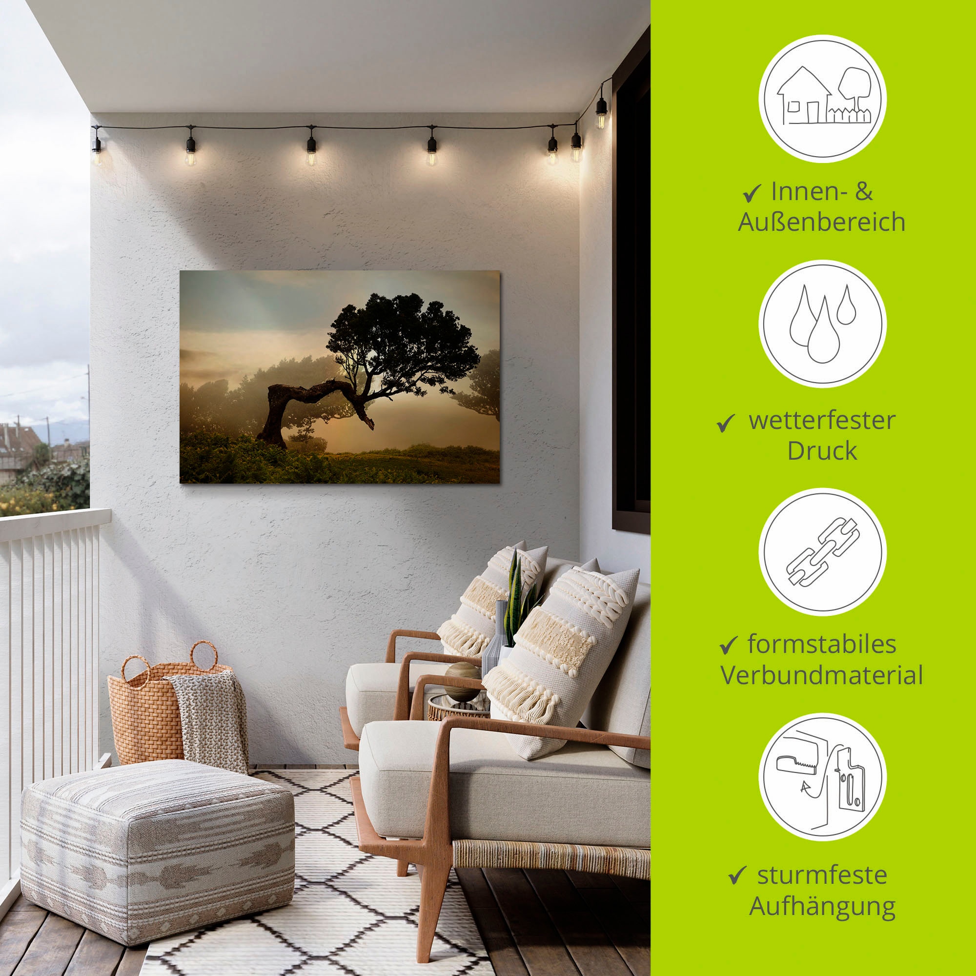 Artland Wandbild »Lorbeerbaum«, Bäume, (1 St.), als Alubild, Outdoorbild, Leinwandbild, Poster, Wandaufkleber