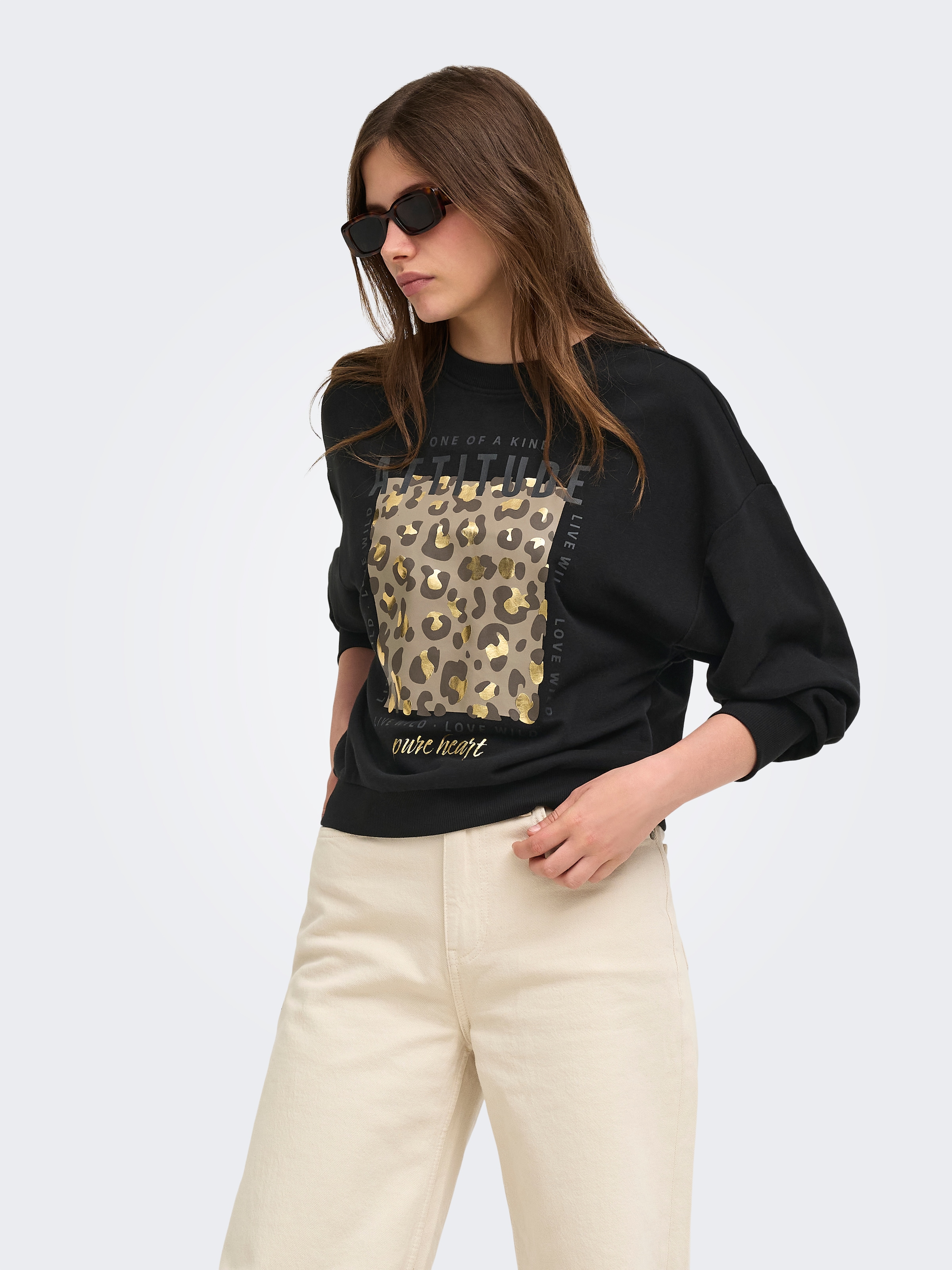 ONLY "ONLBROOKY L/S PRINT UB CS SWT", Baumwollmischung, regular fit