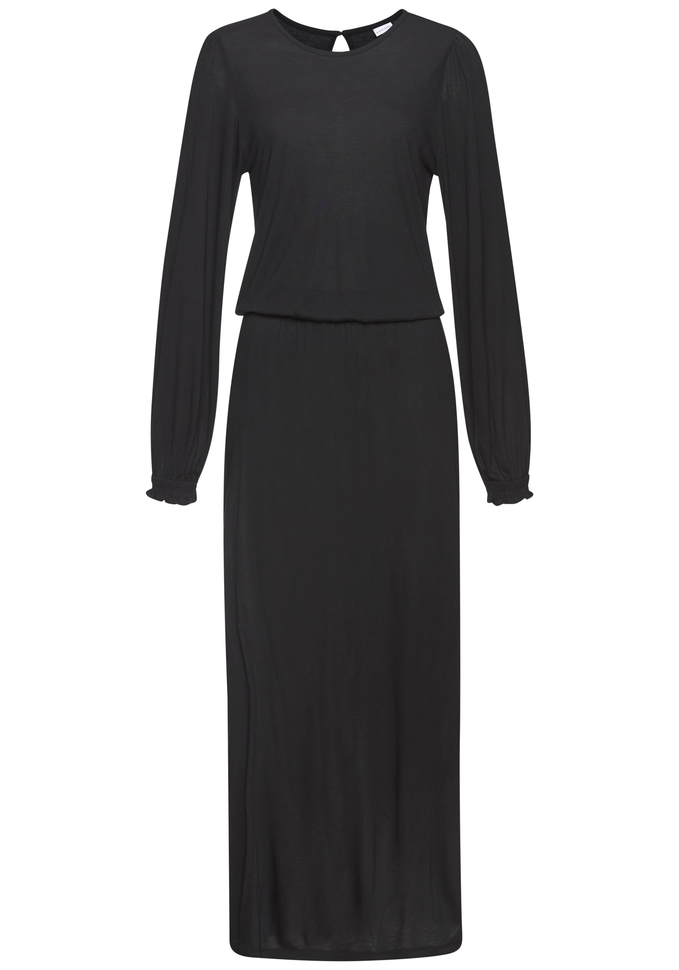 LASCANA Maxikleid, mit seitlichem Schlitz, schlichtes Jerseykleid, Basic