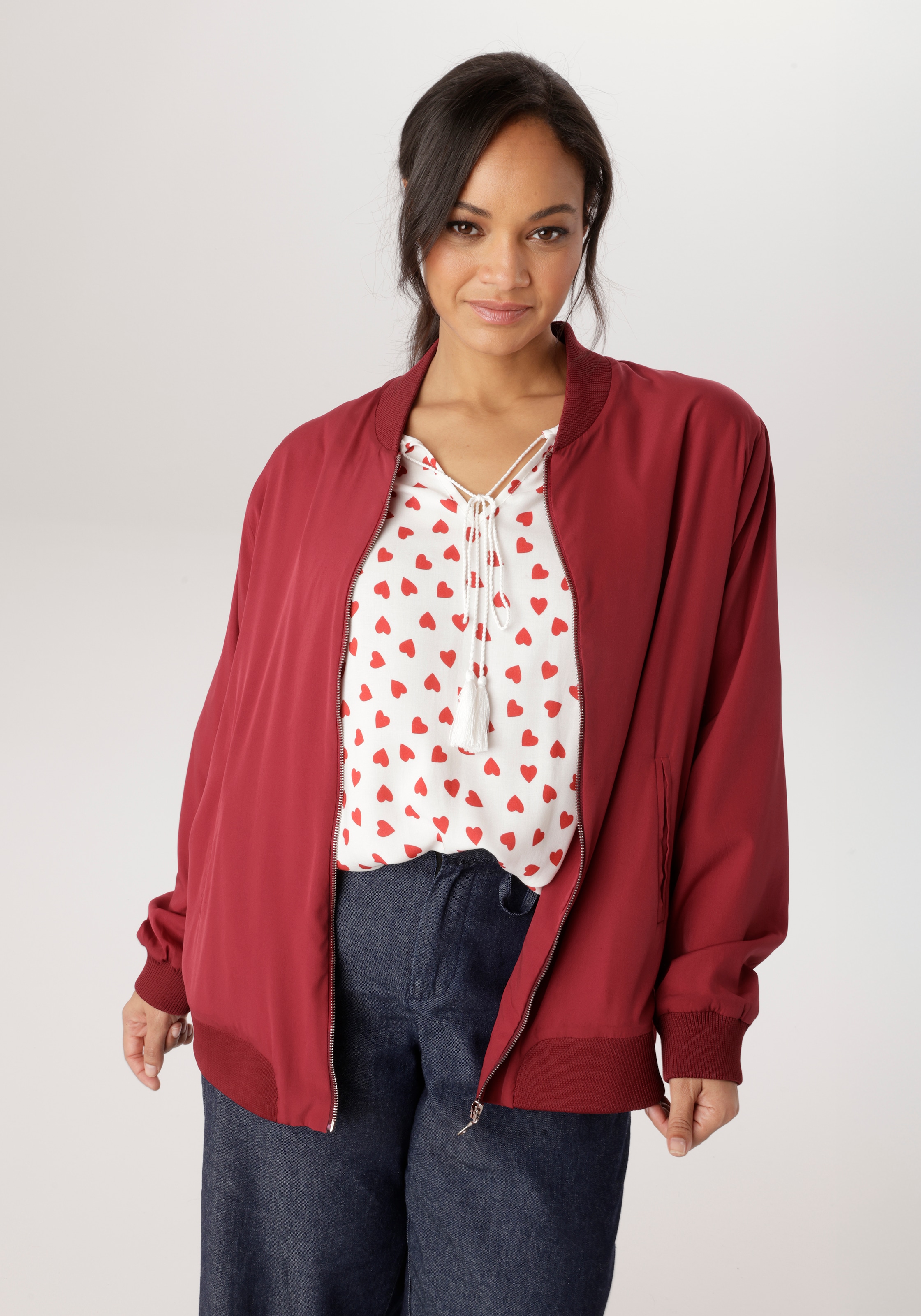 Aniston PLUS Blouson In Crepe-Qualität