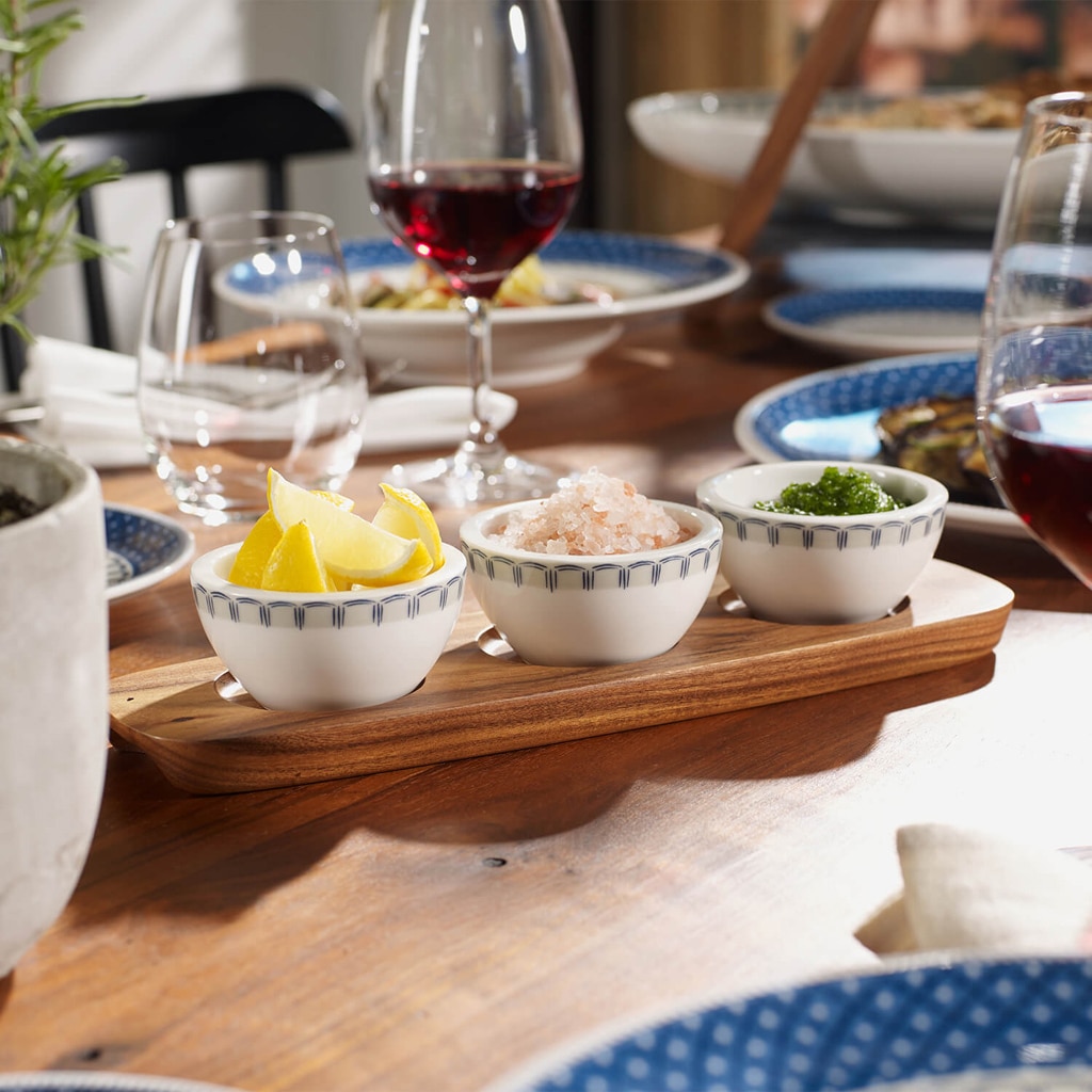 Villeroy & Boch Servierplatte »Tablett für Dipschälchen Artesano Original 30 x 9 cm braun-grau«