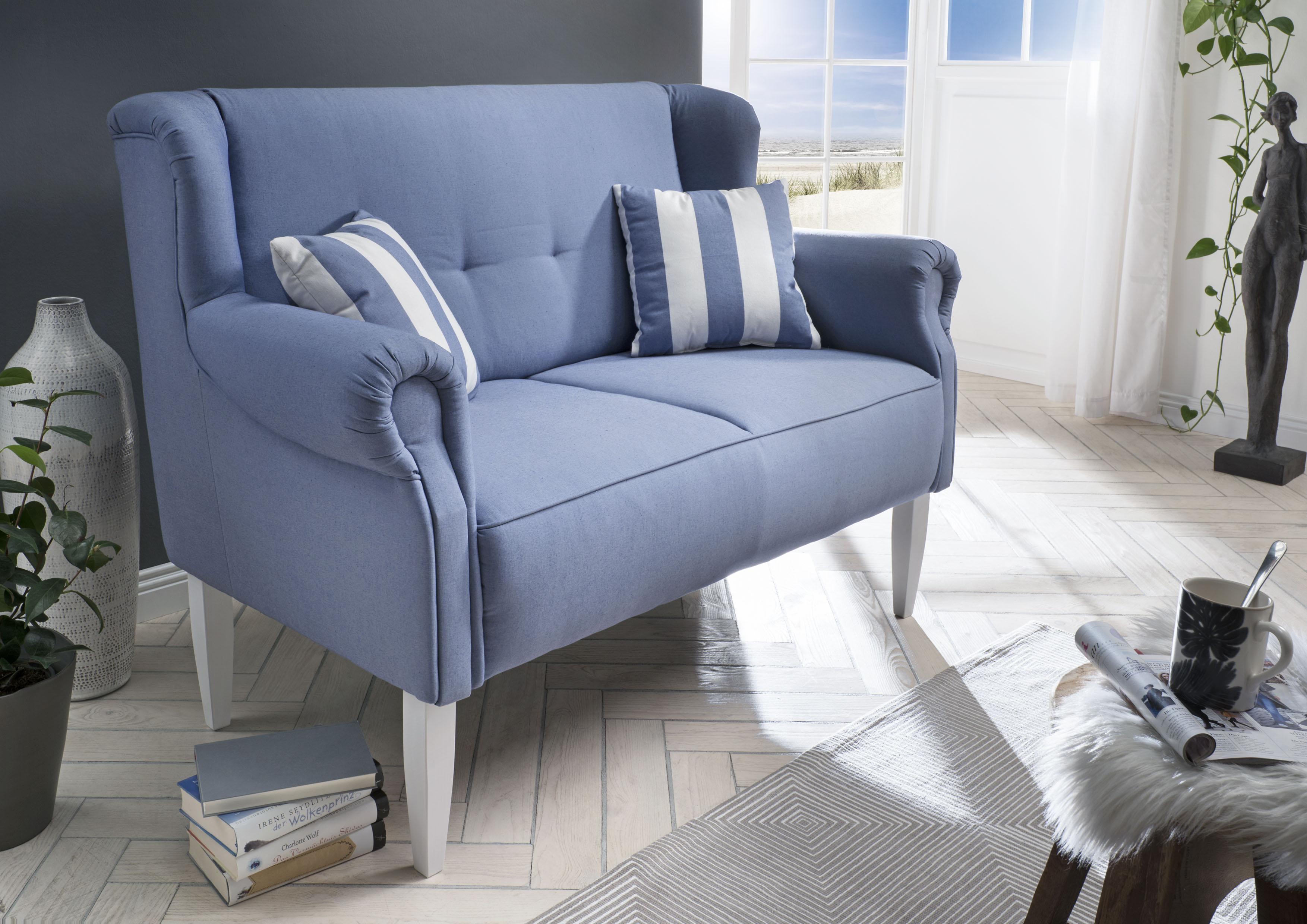 Home affaire Küchensofa "Moro Couch mit Federkern, bequem" inkl. 2 Stk. Zierkissen gestreift, verschiedenen Stoffe und Farben