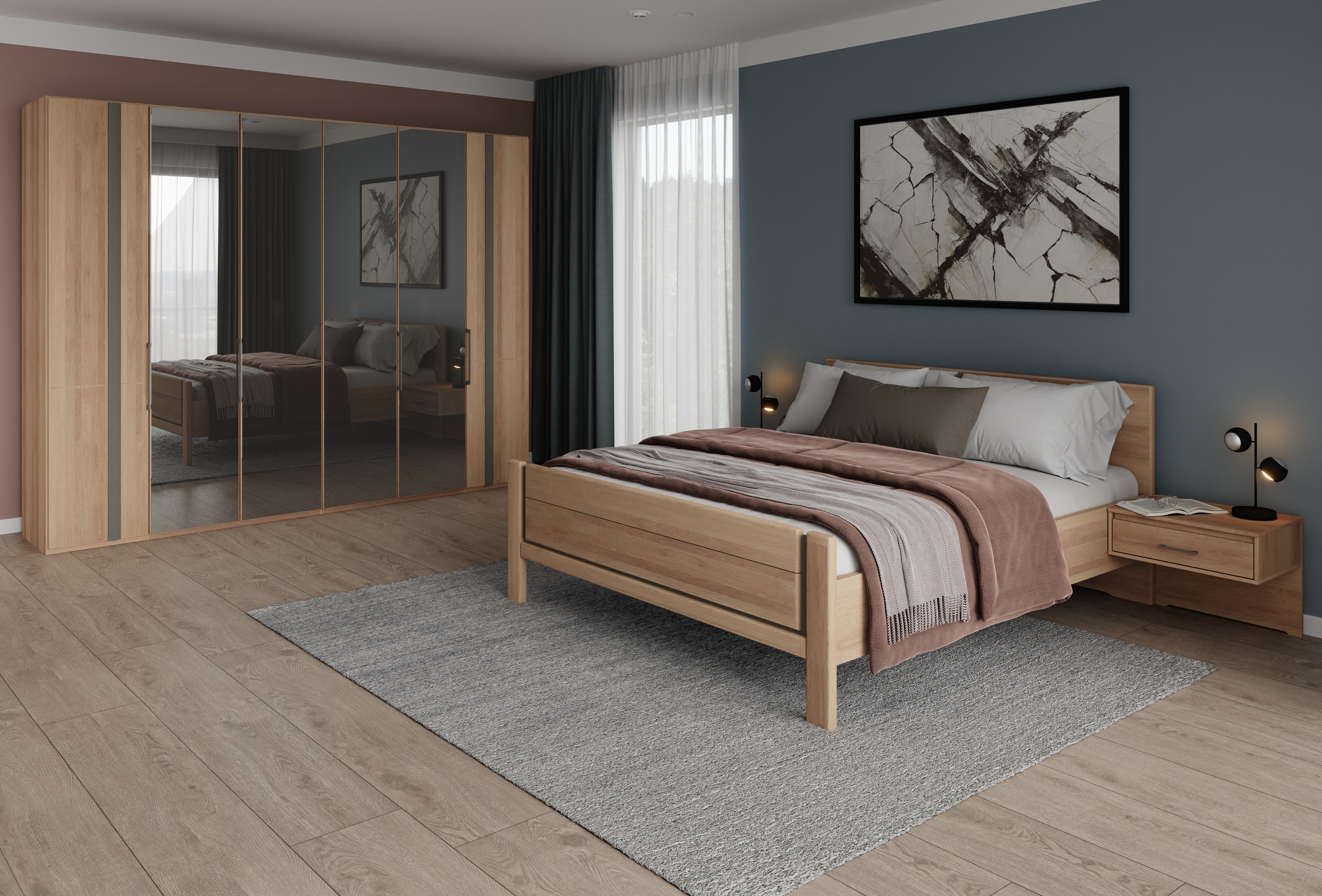 Musterring Schlafzimmer-Set "Sorrent, Kleiderschrank, Bett & Nachtkommoden, günstig online kaufen