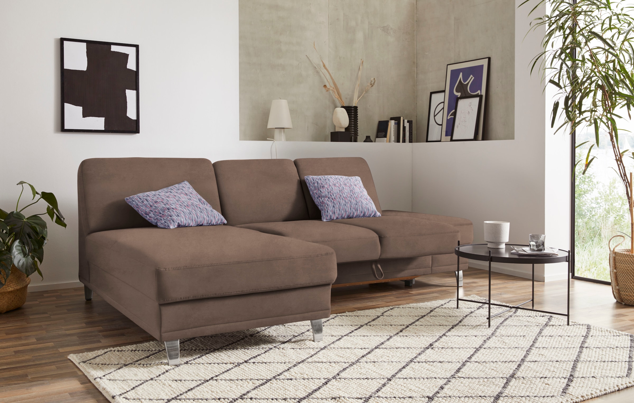 sit&more Ecksofa "Clio L-Form" optional Schlaffunktion oder Vorziehsitz und Bettkasten, Federkern