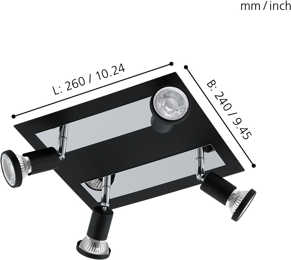 EGLO LED Deckenspots »SARRIA«, 4 flammig, Leuchtmittel LED-Board-GU10 | LED wechselbar, LED Deckenleuchte, LED Deckenlampe