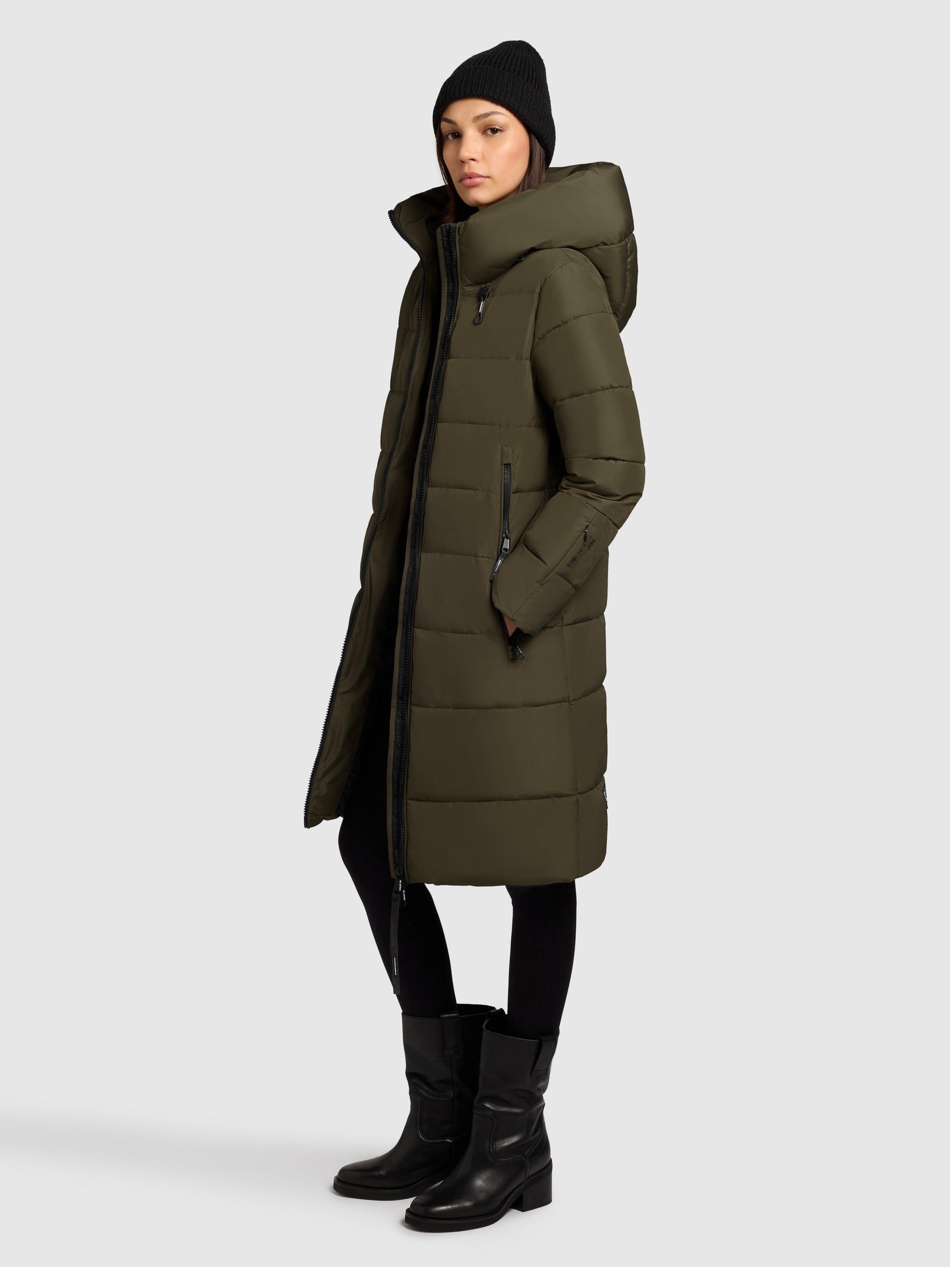 khujo Steppmantel »Jilias5-YM«, warmer Damen Wintermantel mit Kapuze und großen Taschen