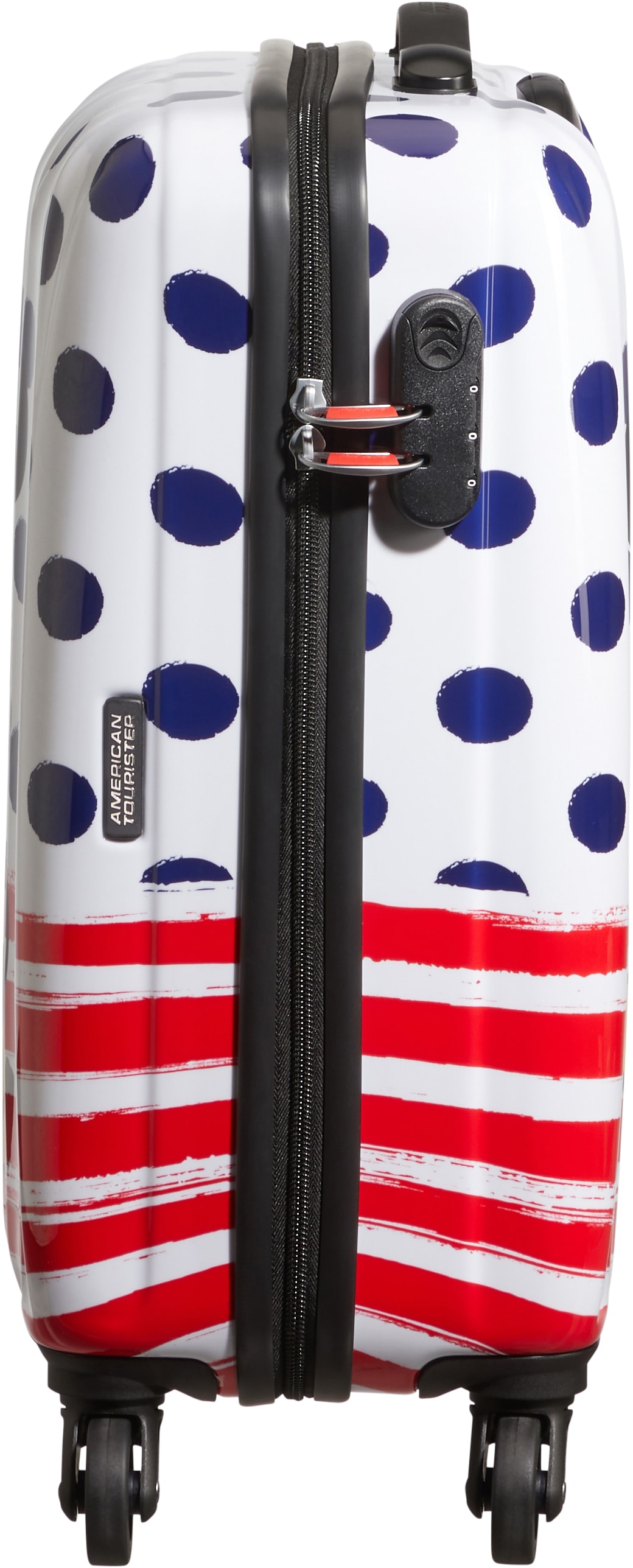 American Tourister® Hartschalen-Trolley »Disney Legends, Mickey Blue Dots, 75 cm«, 4 Rollen, Kinderreisekoffer Kindertrolley Handgepäck Hartschalenkoffer