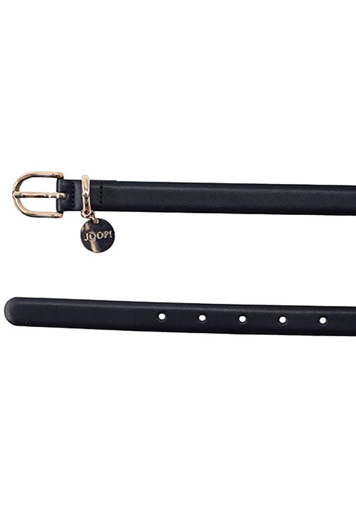 JOOP! Ledergürtel mit Dornschließe und Logo-Anhänger, Breite 2cm