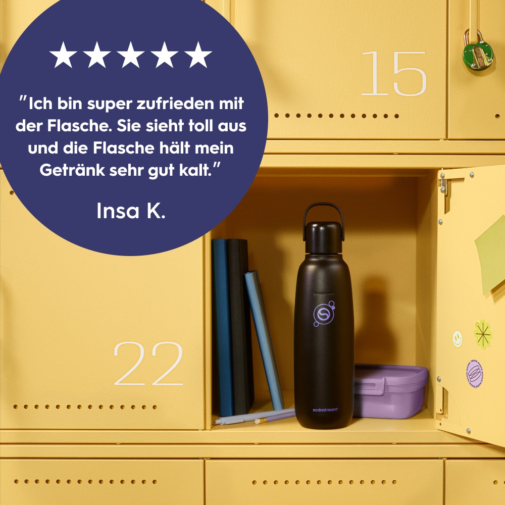 SodaStream Thermoflasche »Metallflasche Fizz&go COOL DWS, 0,9 l, Trinkflasche« kompatibel mit SodaStream DUO, E-DUO, TERRA, ART & ENSO Wassersprudler