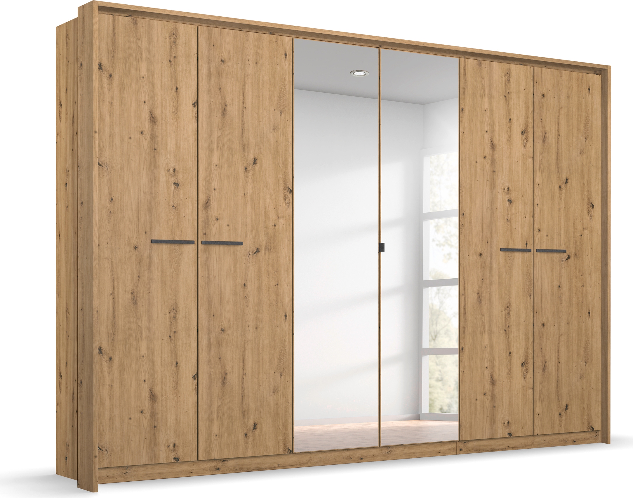 OTTO home Kleiderschrank "Mehrzweckschrank Aktenschrank Möbel Mietswohnung Schlafzimmer OTELI" erhältlich in Breiten 230/275 cm inkl. Innenschubladen und extra Böden, inkl. Passepartout optional mit Beleuchtung MADE IN GERMANY