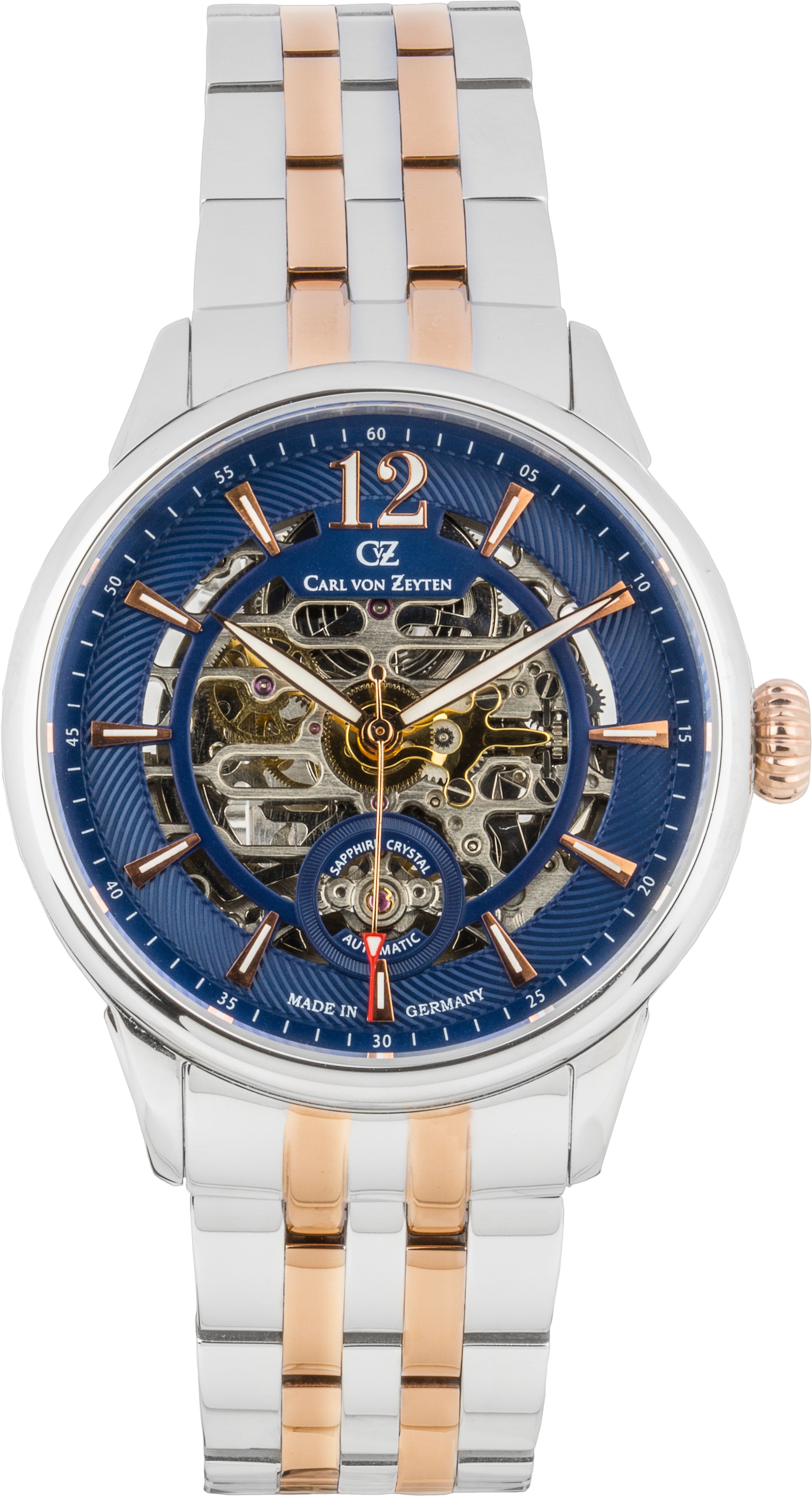 Carl von Zeyten Automatikuhr »Schramberg«, Armbanduhr, mechanische Uhr, Herrenuhr, bicolor, Made in Germany