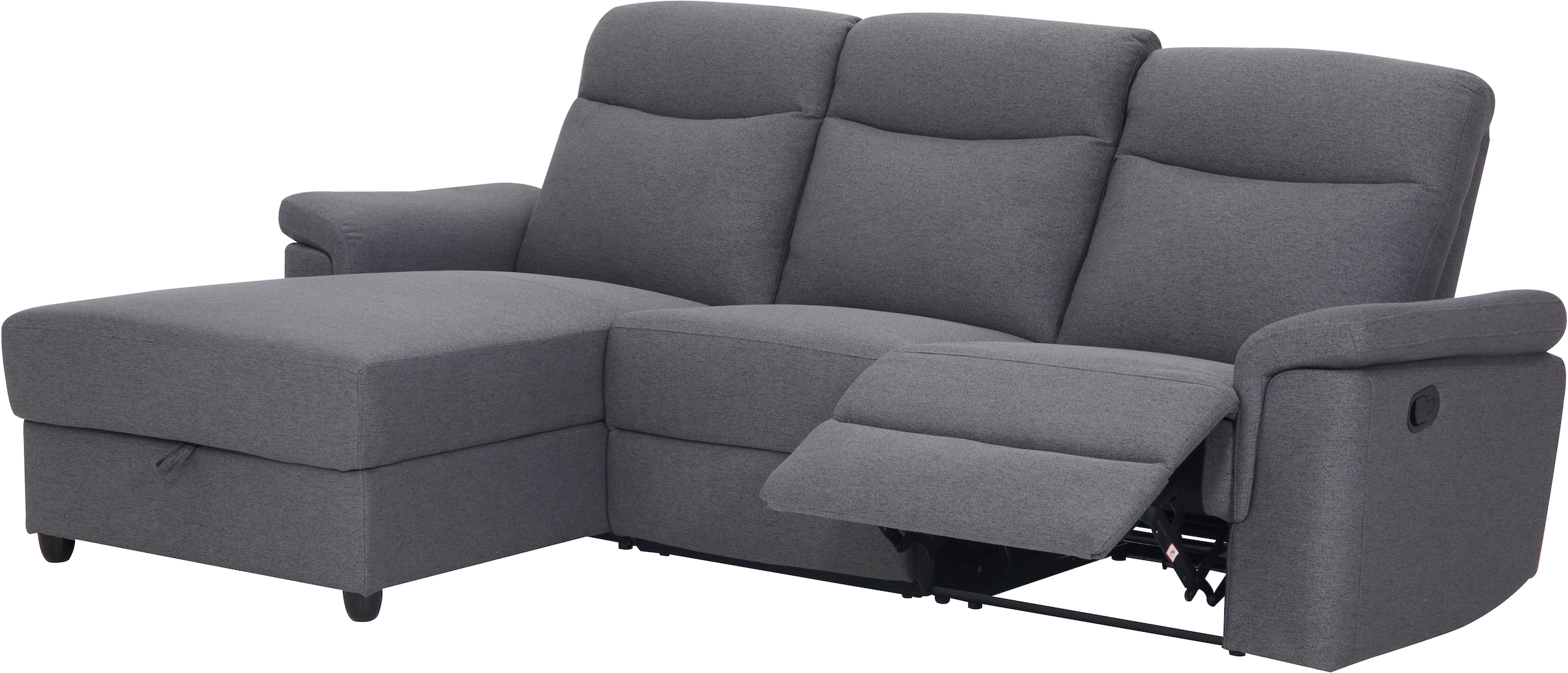 Home affaire Ecksofa »BRIONNE, L-Form, 255cm, manuelle u. elektrische Funktion (USB A/C),«, Liegefunktion, Stauraum, Federkernpolsterung, Webstoff