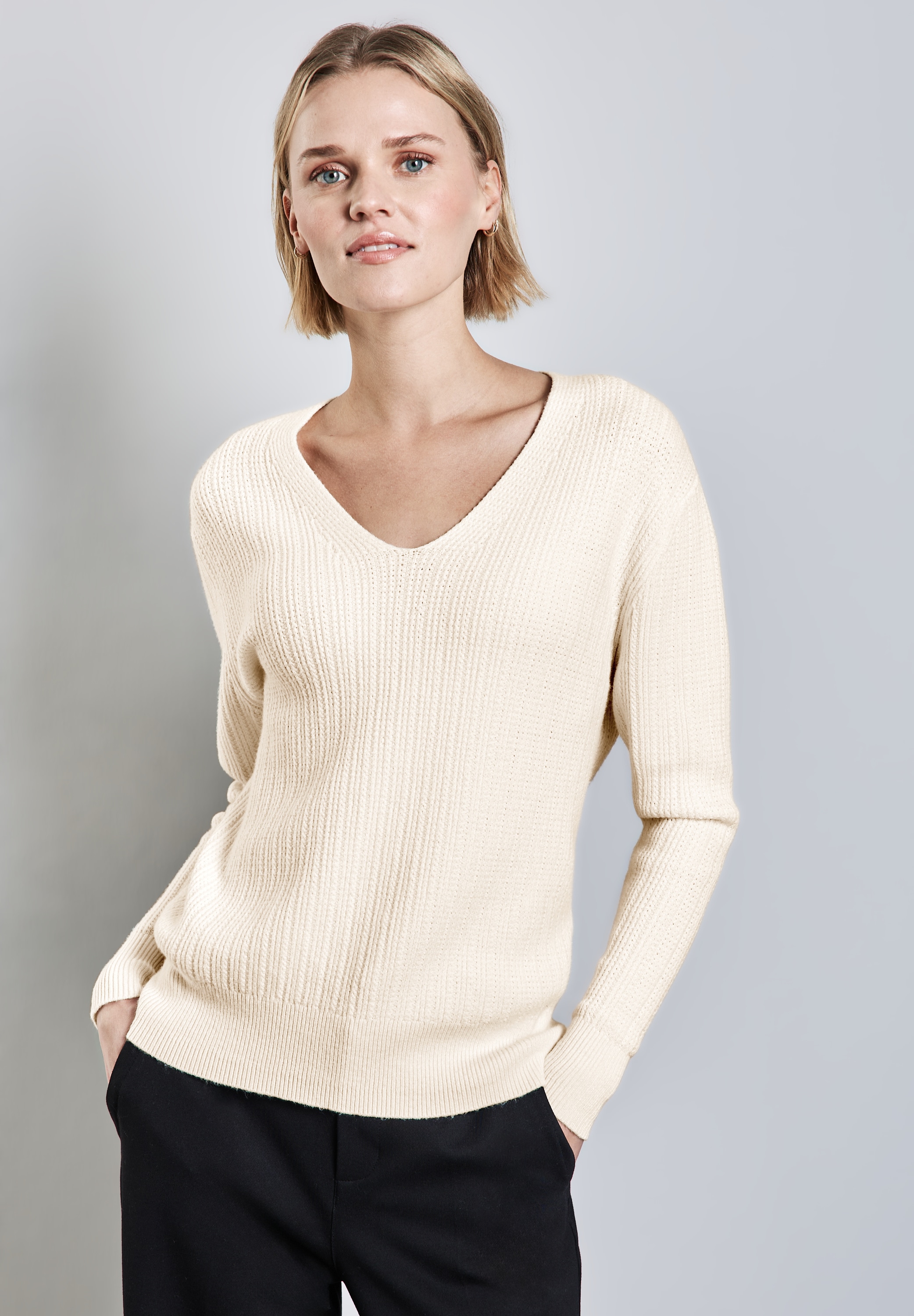 STREET ONE Strickpullover, mit Rippstrick-Struktur