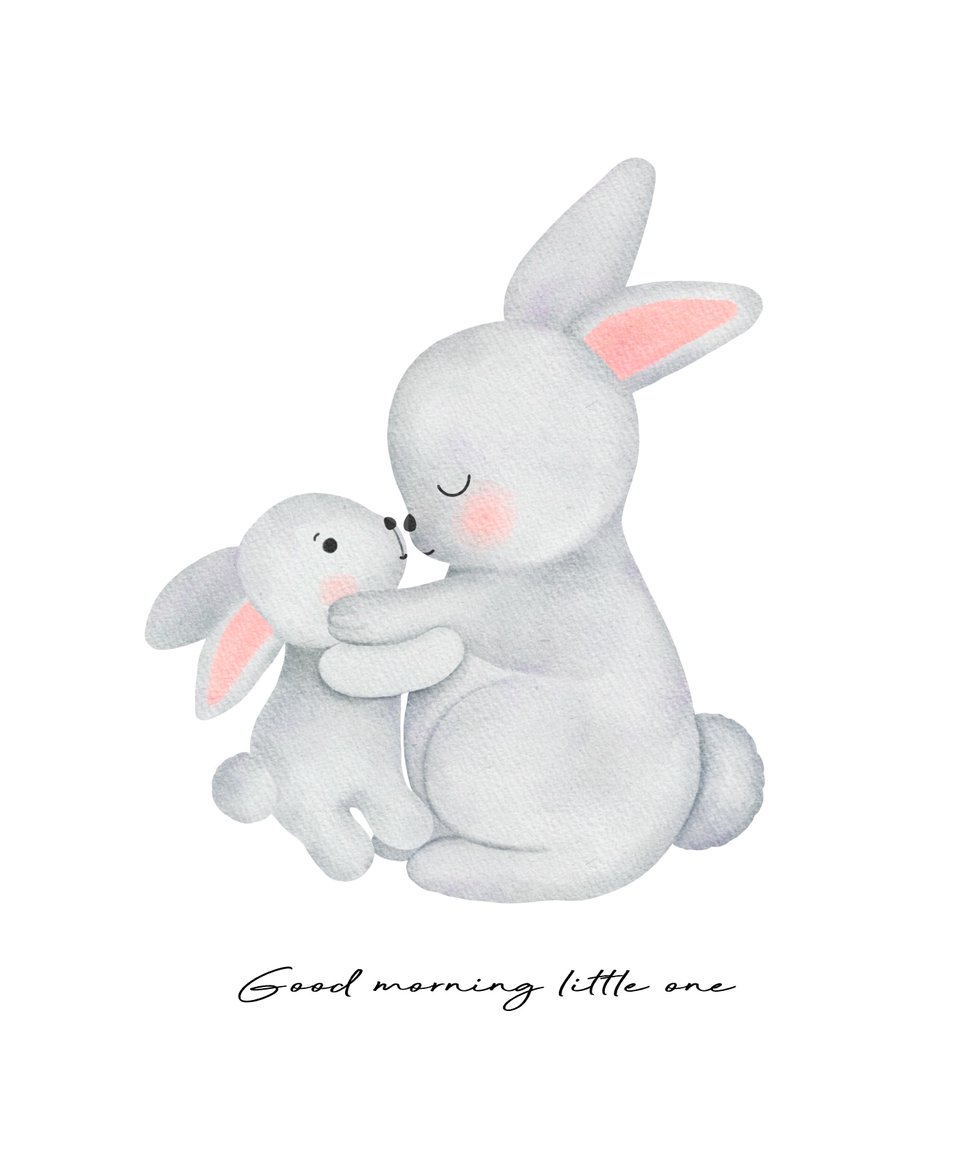 Lüttenhütt Bild mit Rahmen »oder Poster, Großer Hase und Hasenkind«, Fantasy-Hase-Hasen-Tiere-Liebessprüche-Schriftzug, (1 St.), HD Premium Druck