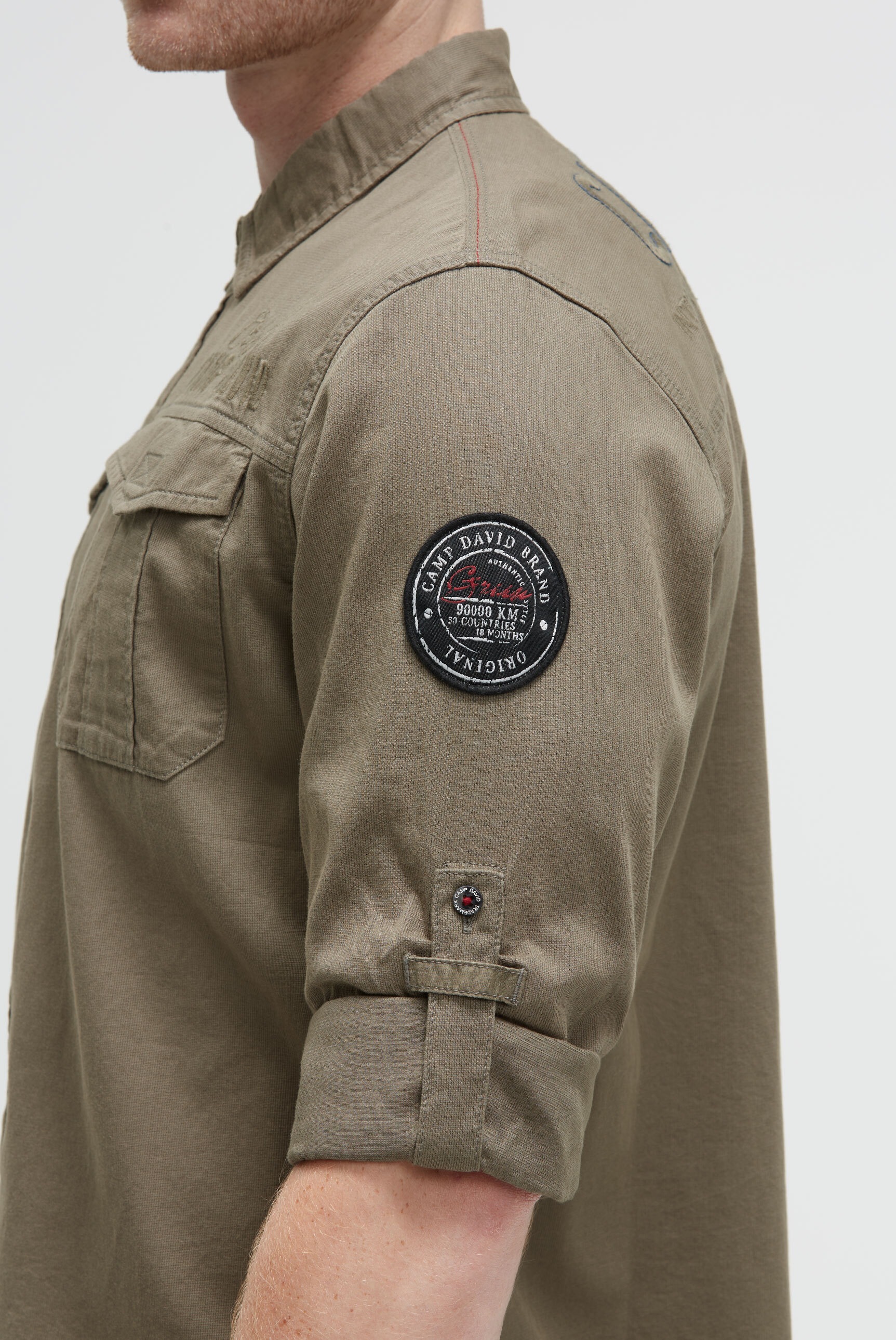 CAMP DAVID Langarmhemd mit Klappentaschen