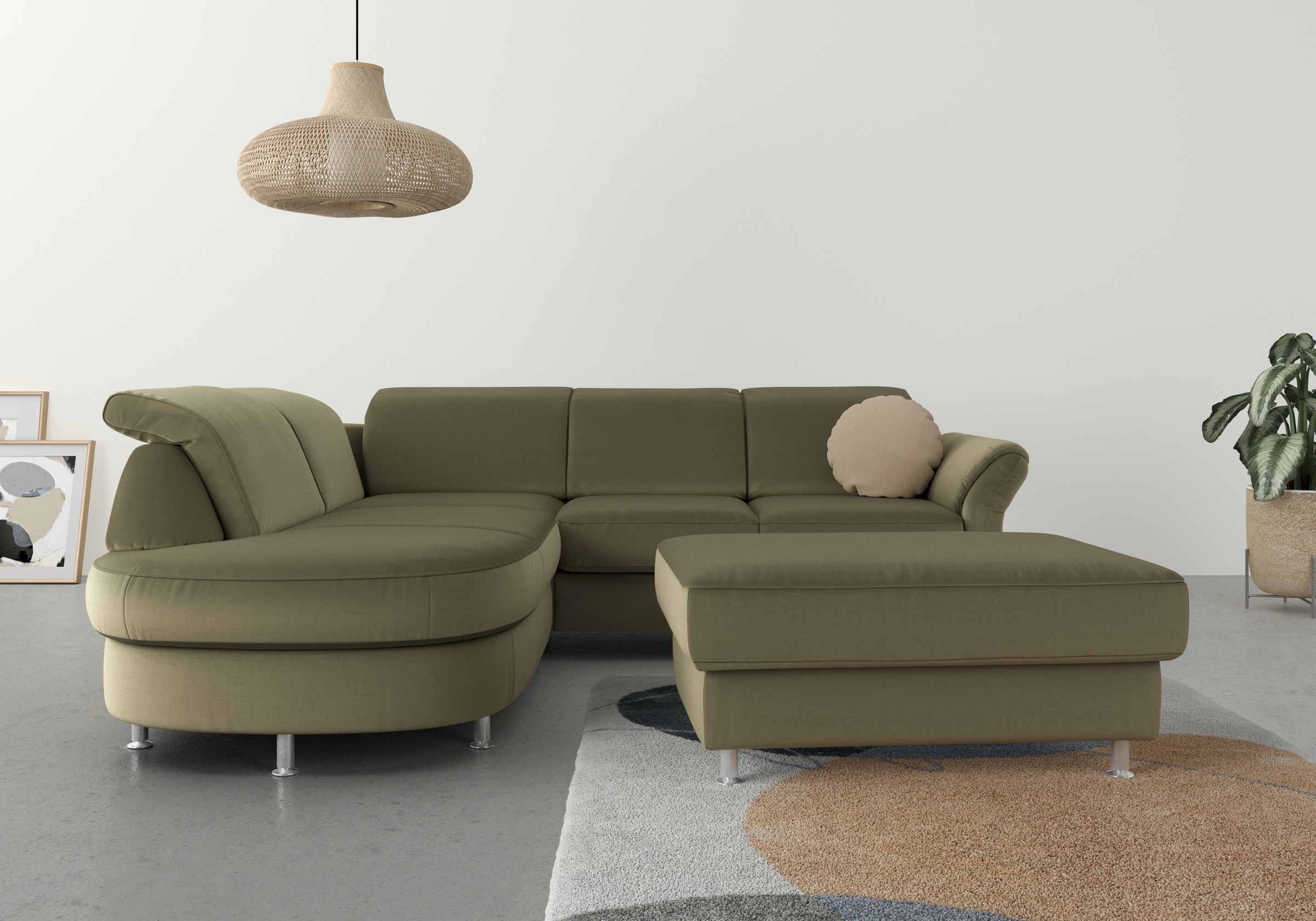 sit&more Ecksofa "Apulia L-Form" wahlweise Schlaffunktion, Bettkasten und Kopf- und Armteilverstellung