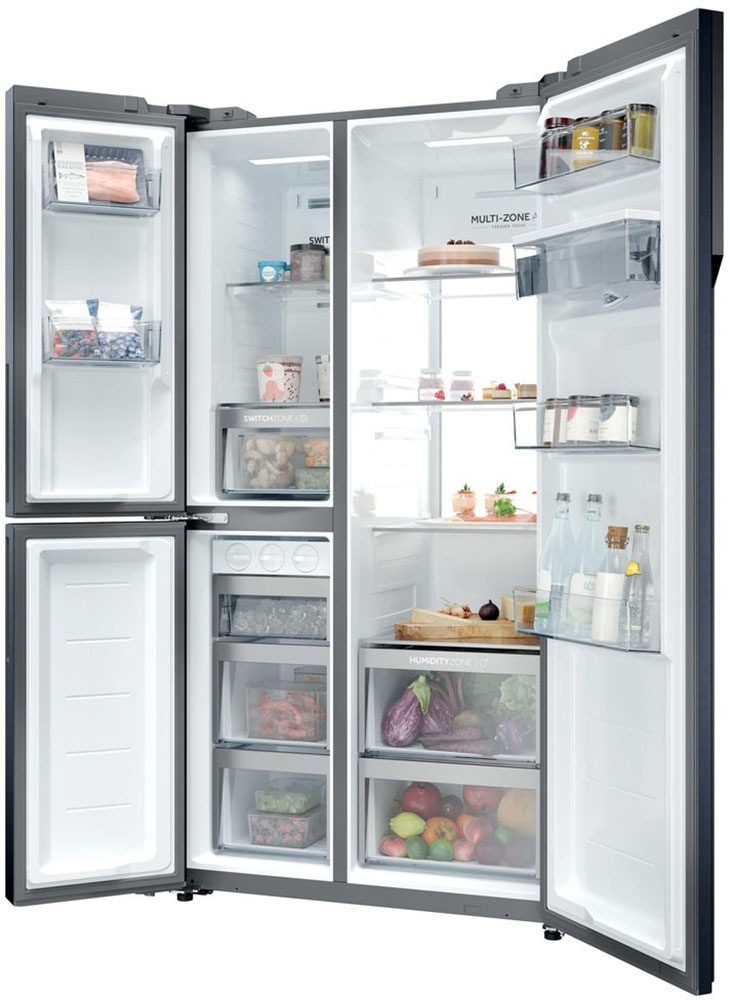 Haier Multi Door SBS 3D »HSPR79F18DWMB« 177,5 cm hoch 90,5 cm breit Humidity Zone: Obst, Gemüse und Salat 2x länger frisch halten