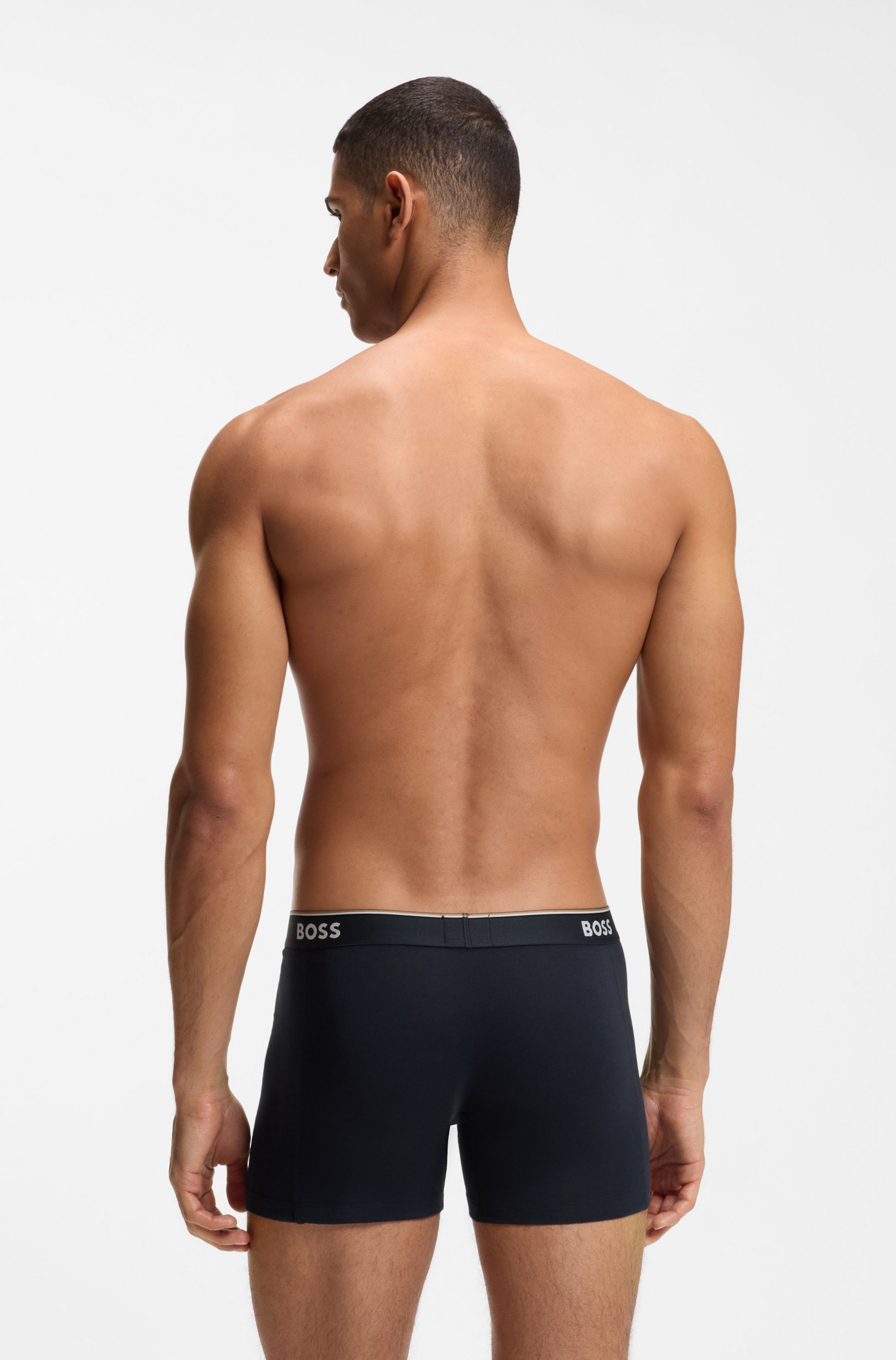 BOSS Langer Boxer »Brief 3 PACK« mit farblich passendem Webbund