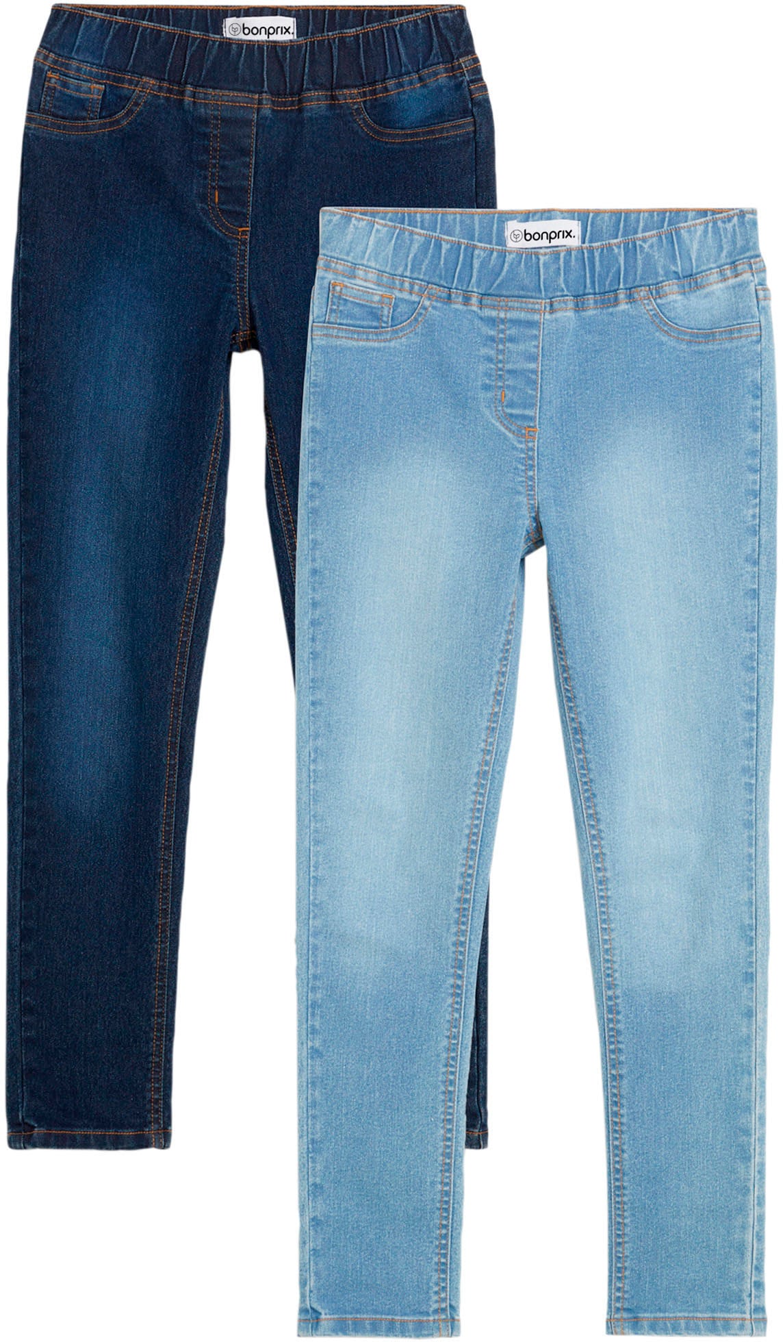 bonprix Jeansjeggings Packung, 2, 2 Stk. Skinny Fit, mit angedeuteten Taschen