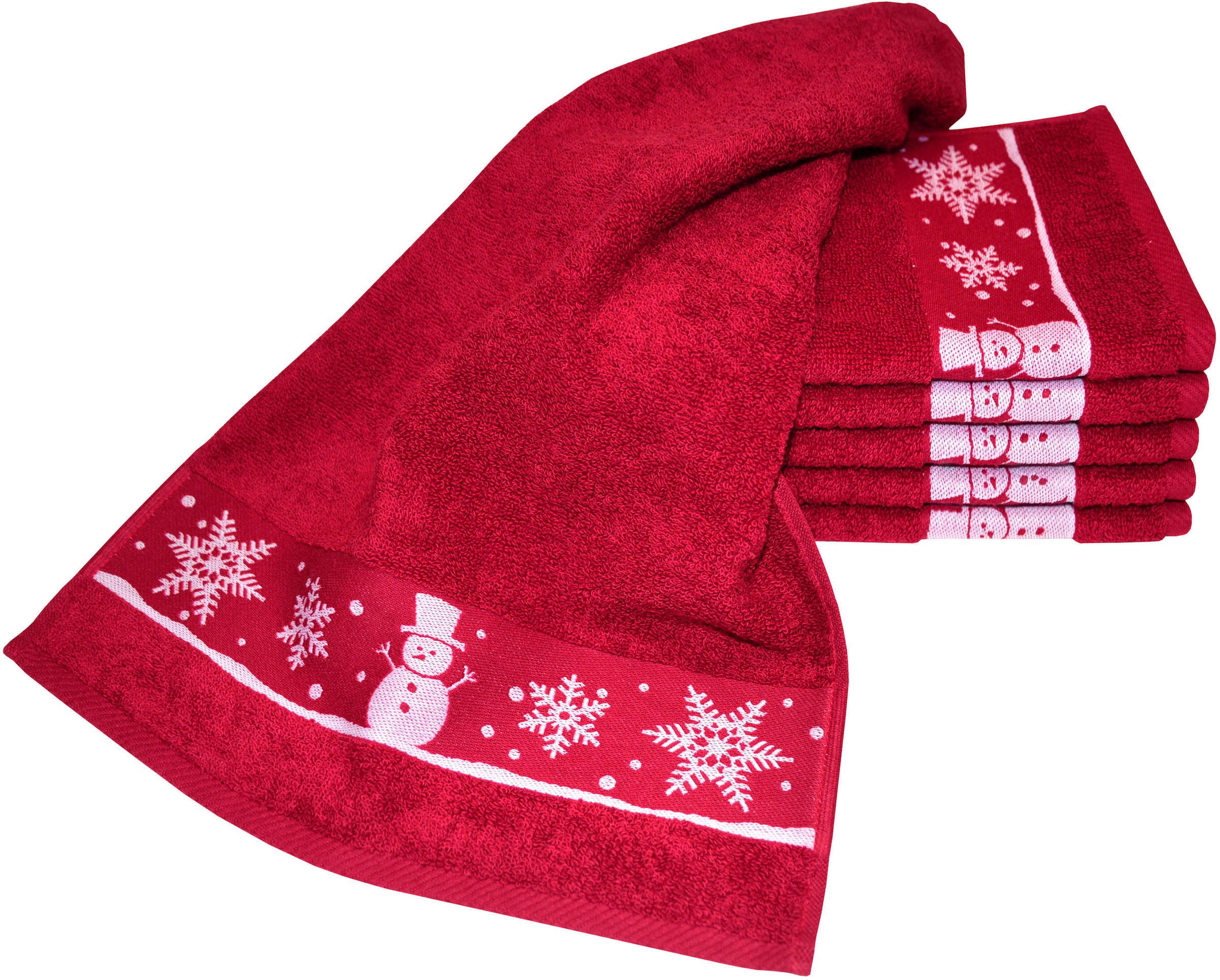Dyckhoff Gästehandtücher "Schneemann" Made in Germany (6 Gästetücher) günstig online kaufen