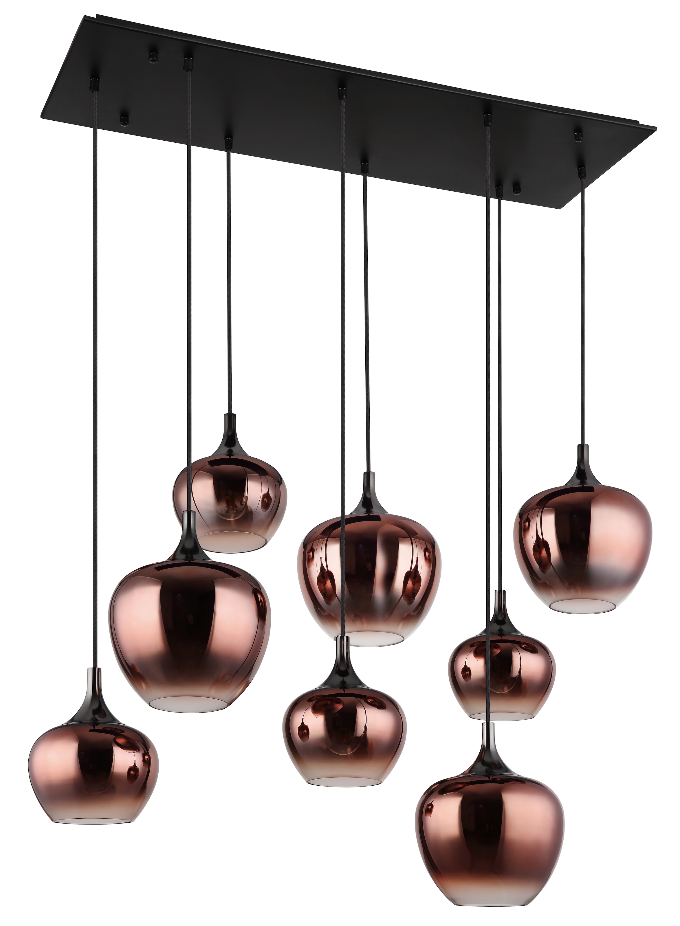 GLOBO LIGHTING Hängeleuchte »MAXY« E27 1 Stk. Hängelampe schwarz Glas kupferfarben verschiedene Glasgrößen