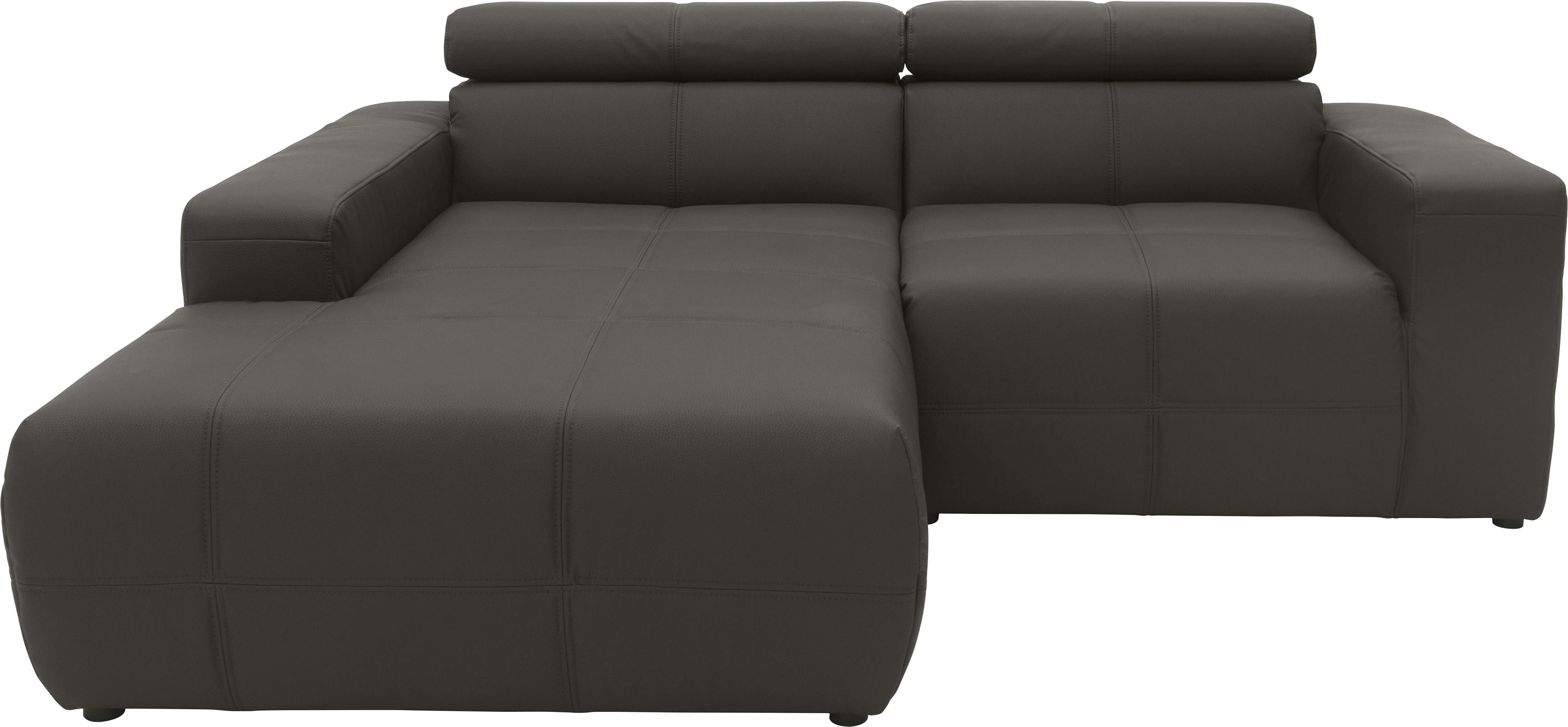 DOMO collection Ecksofa "BRANDON inkl. Kopfteilverstellung, 214x100x80 cm, L-Form" Mit Kopfteilverstellung, auch in Leder und Cord, L-Form
