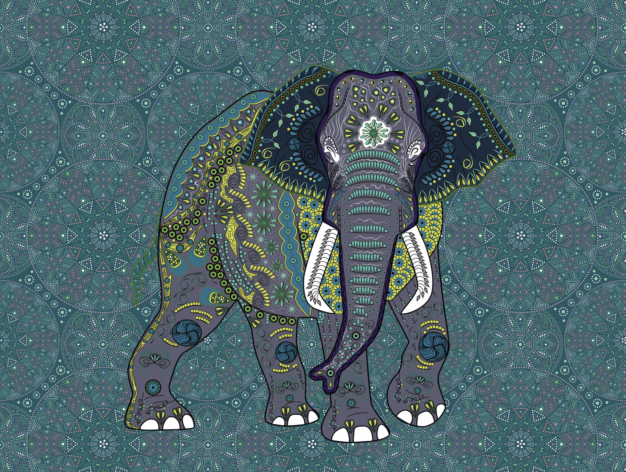 living walls Fototapete "The Wall" asiatisch orientalisch glatt Fototapete Orientalisch Tapete Elefant Tapeten modern Design Optik