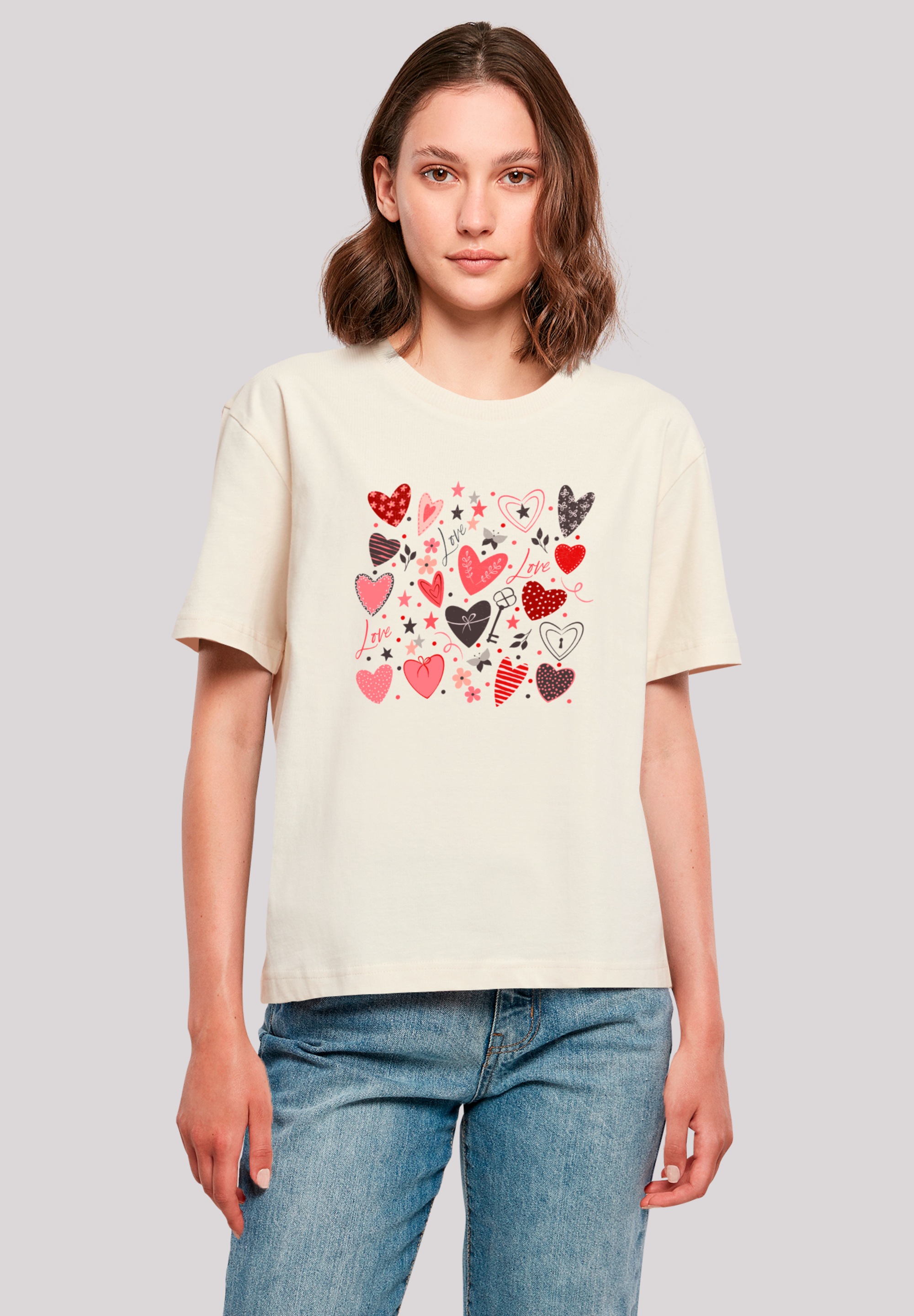 F4NT4STIC T-Shirt "Cute Herzen Variety Valentinstag", Premium Qualität günstig online kaufen