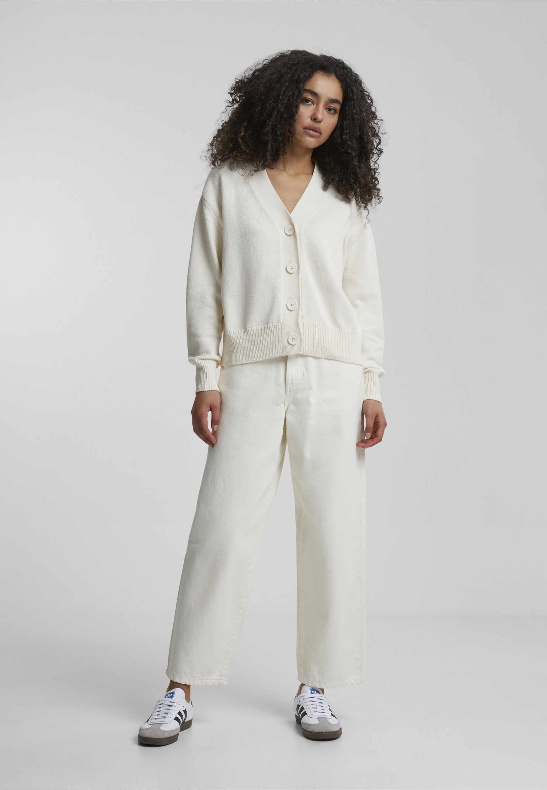 URBAN CLASSICS Strickjacke »Urban Classics Damen Ladies Rib Cardigan« 1 Stk.