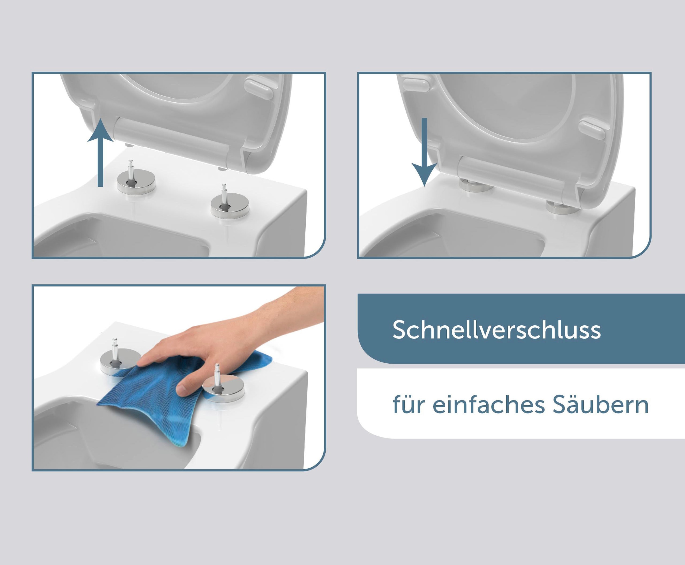 Schütte WC-Sitz, mit Absenkautomatik und Schnellverschlusstechnik