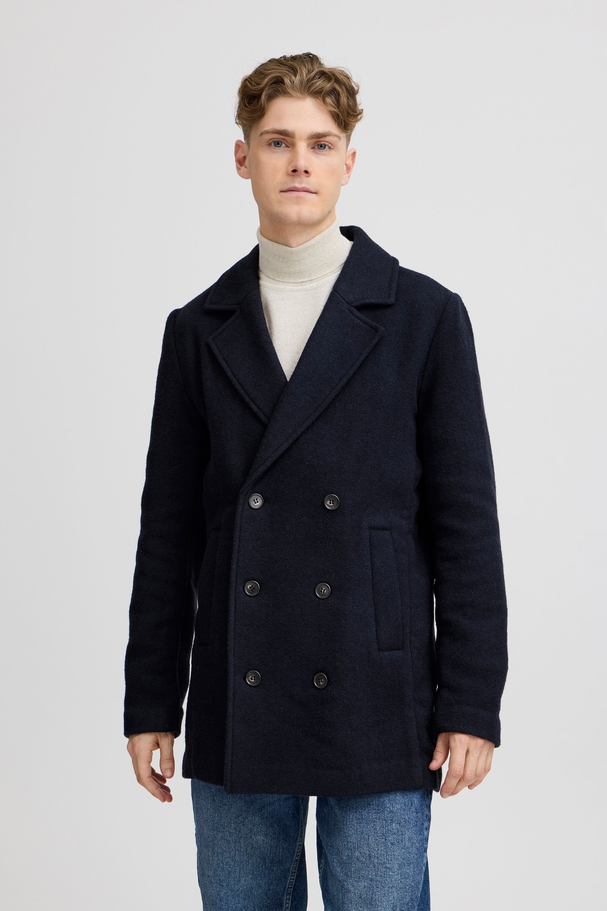 Casual Friday Wollmantel »Wollmantel CFVILMER wool mix peacoat«