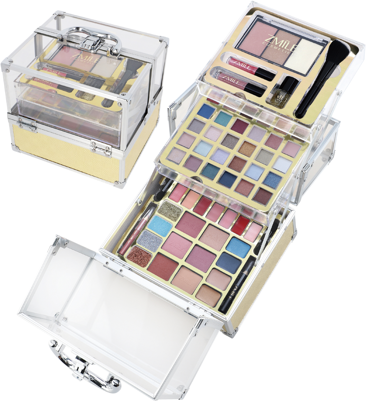 ZMILE COSMETICS Kinder Kosmetik-Koffer "Glam", gold, B:19,2cm H:18cm T:16,5cm, Schmink-Sets, mit veganer Formulierung