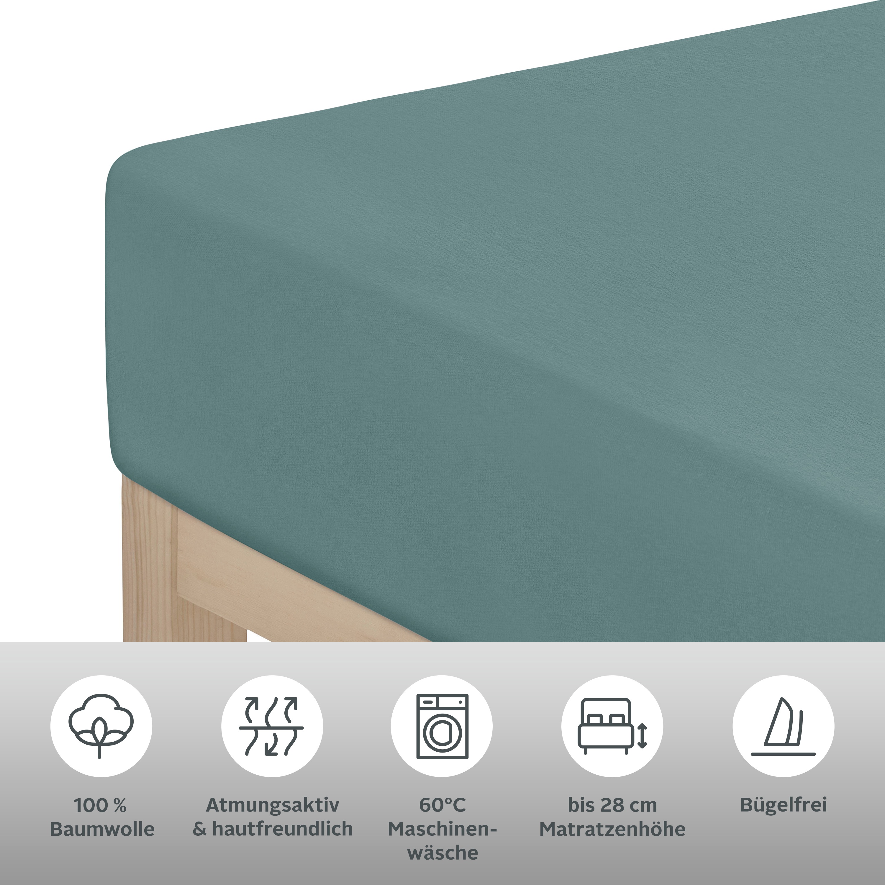 Thumbnail - OTTO home Spannbettlaken "BLACKBERRY" 100% Baumwolle, Matratzen bis 28 cm Höhe, Bettlaken, Spannbetttuch