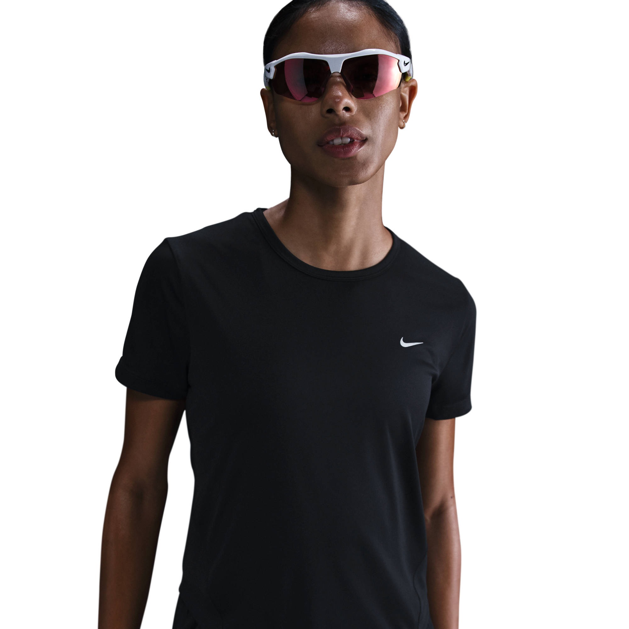 Lauftop NIKE "W NK TEMPO DF SS TOP", Damen, Gr. XL, schwarz, reflective silv, Obermaterial: 100% Polyester, Tops, sportliche Schnittform, reflektierendes Logo, atmungsaktiv 7