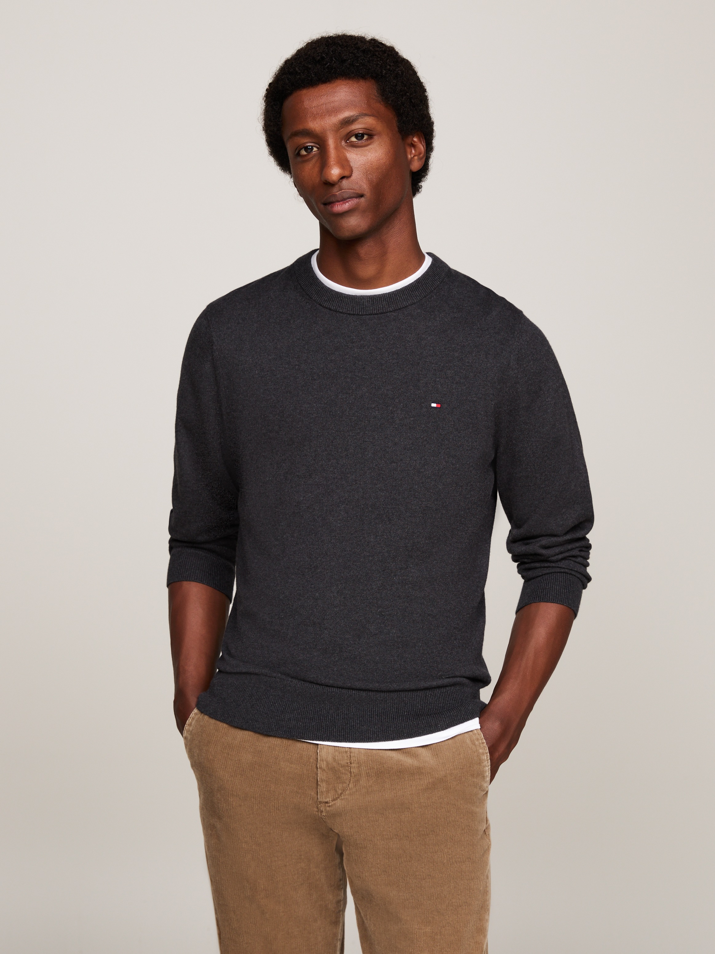 Tommy Hilfiger Rundhalspullover "PIMA ORG CTN CASHMERE CREW NECK" günstig online kaufen