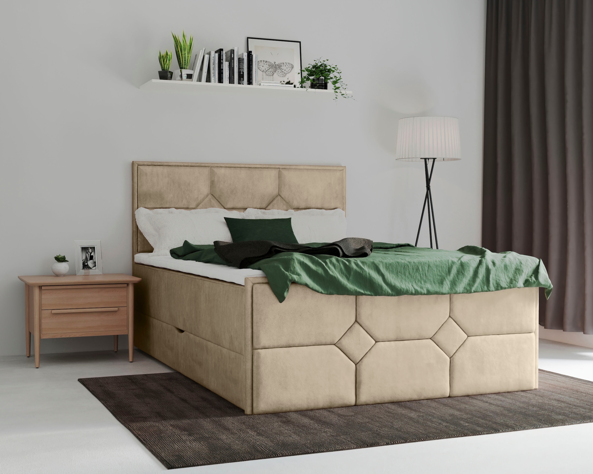 Home affaire Boxspringbett "Ambre" mit Taschen-Federkernmatratze