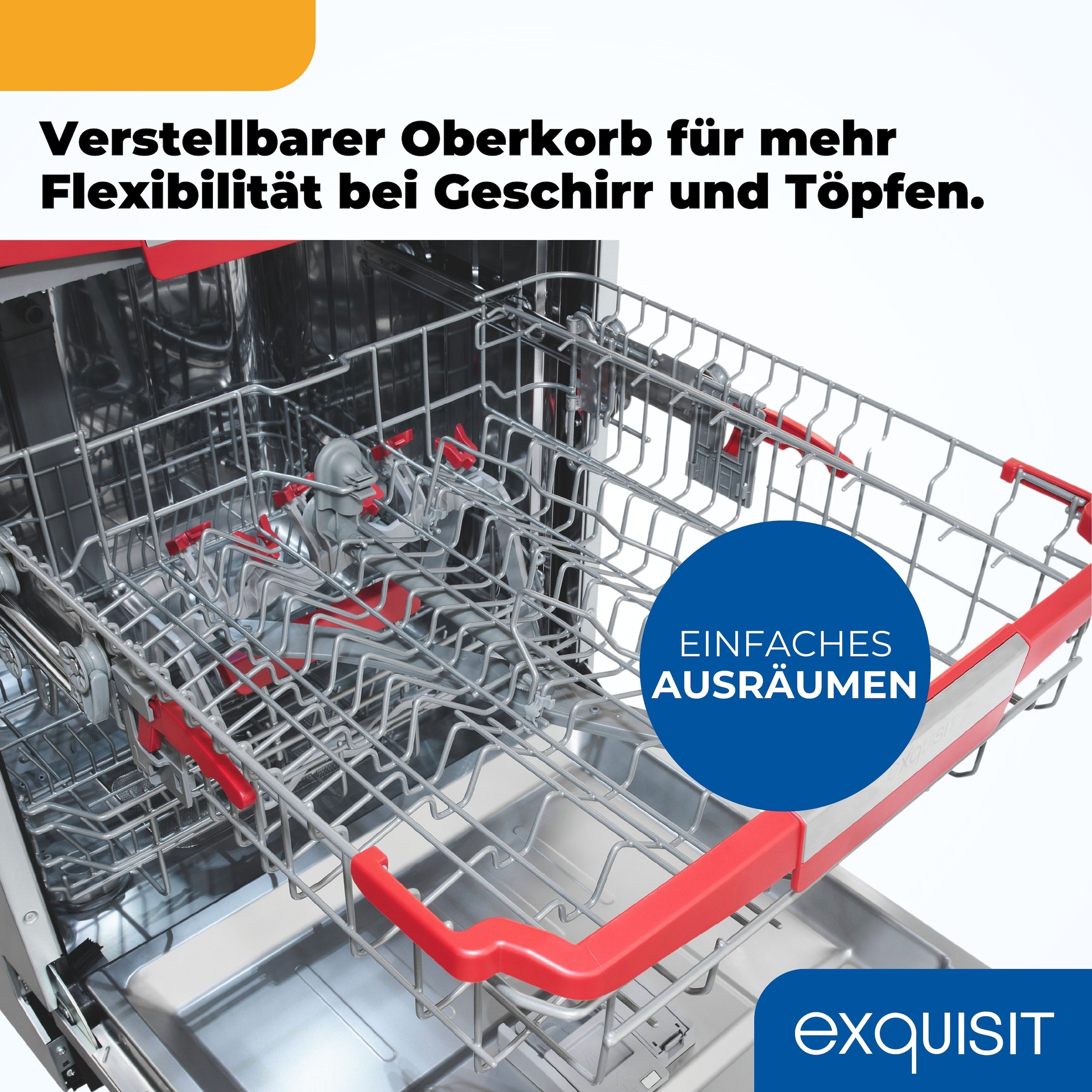 exquisit vollintegrierbarer Geschirrspüler 9614 »EGSP9614-E-031B« 9,8 l 14 tlg. Maßgedecke 14 Maßgedecke, 8 Programme, LED, Besteckschublade
