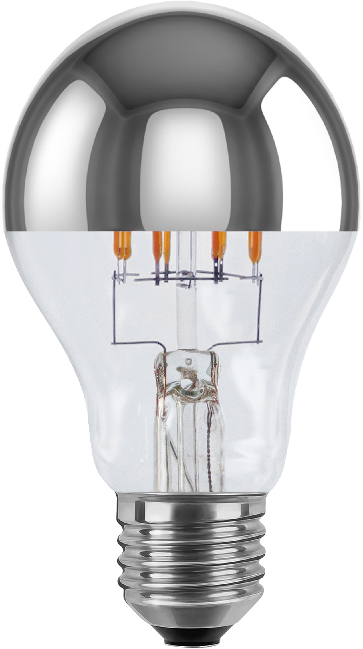 SEGULA LED-Leuchtmittel "Vintage Line", L:132,5cm Ø:67cm, silber, Leuchtmittel, dimmbar, Glühlampe A67 Spiegelkopf silber, E27