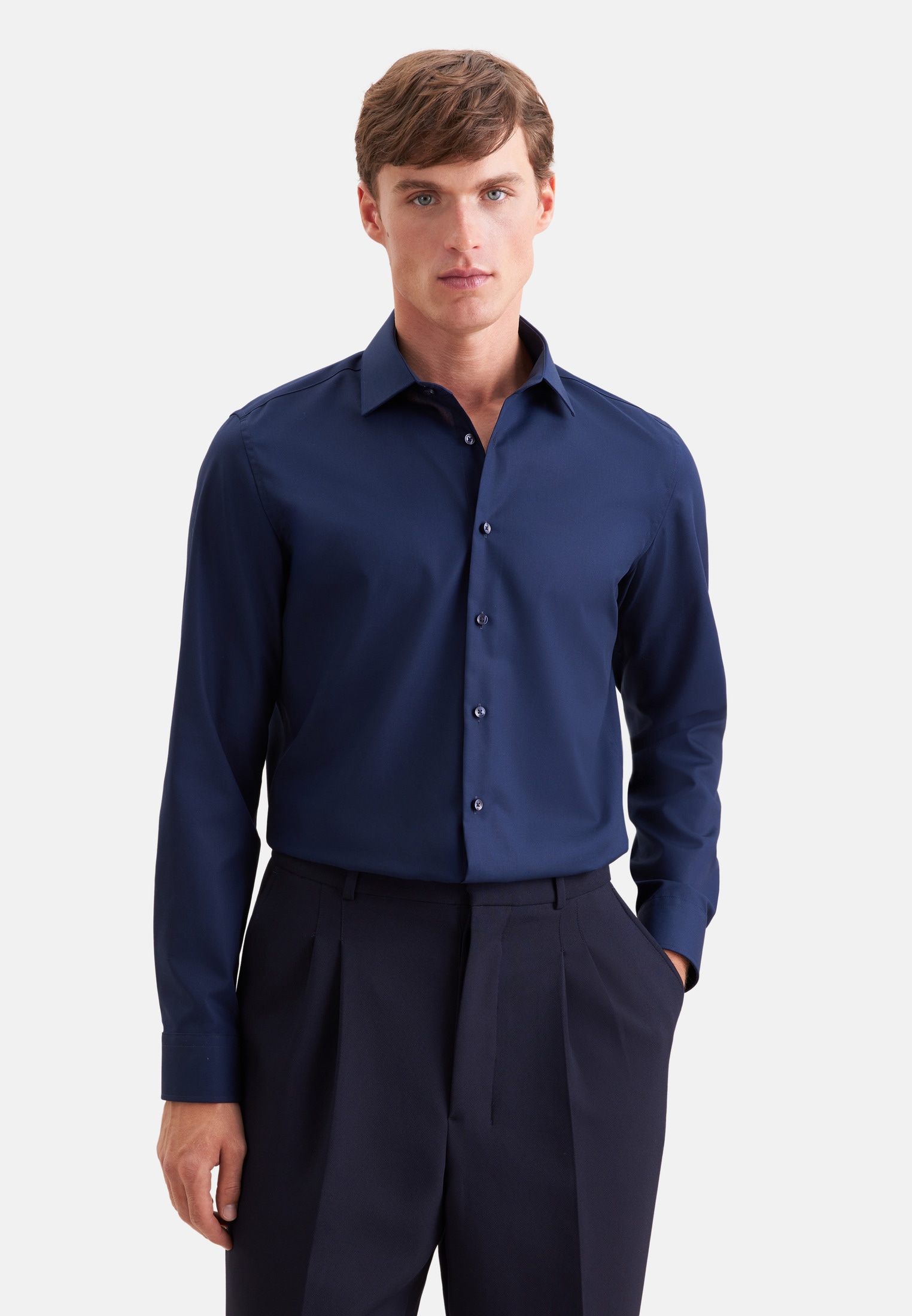 Seidensticker Schwarze Rose Men Shirt Dark Blue M39 7