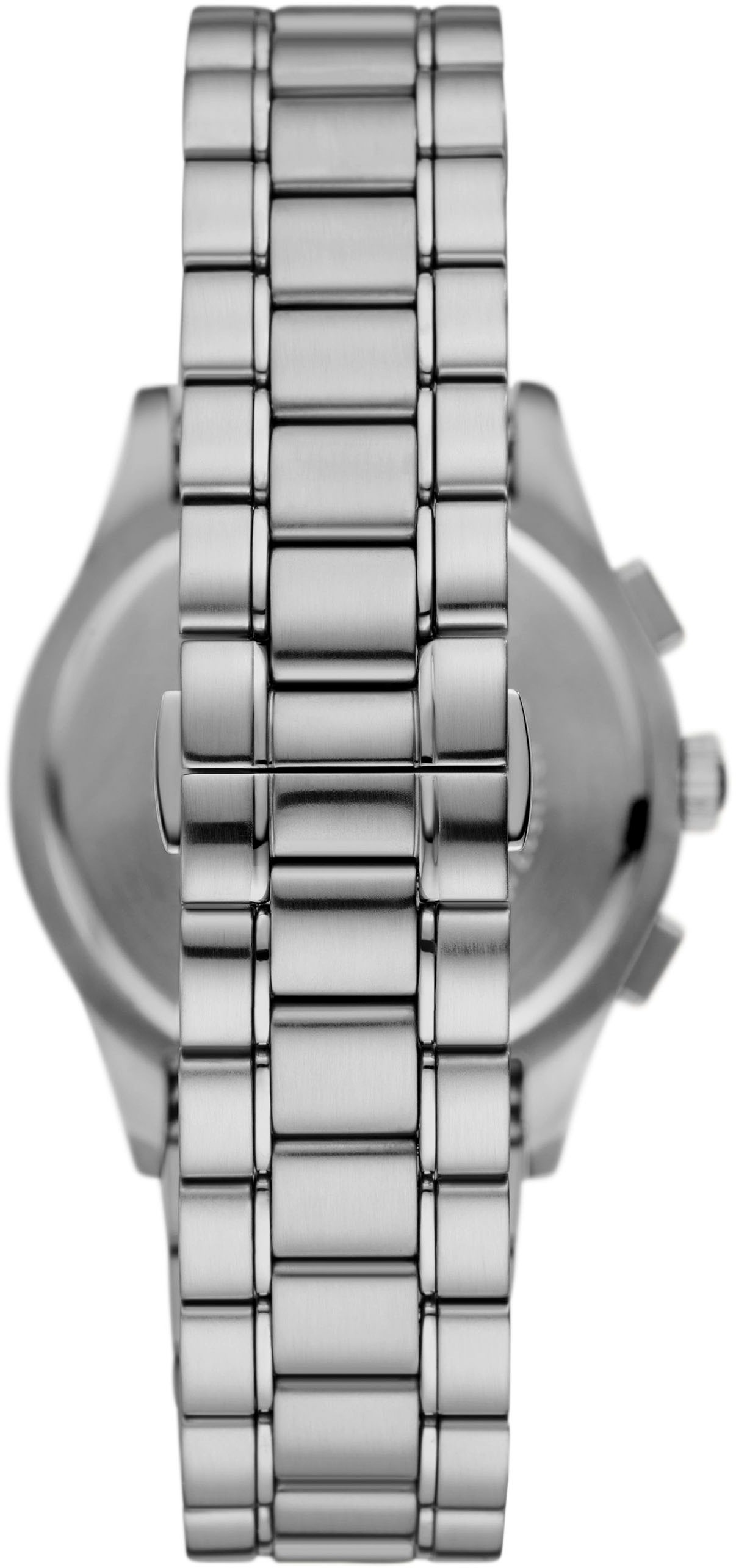 Emporio Armani Chronograph, Quarzuhr, Armbanduhr, Herrenuhr, Stoppfunktion, Edelstahlarmband