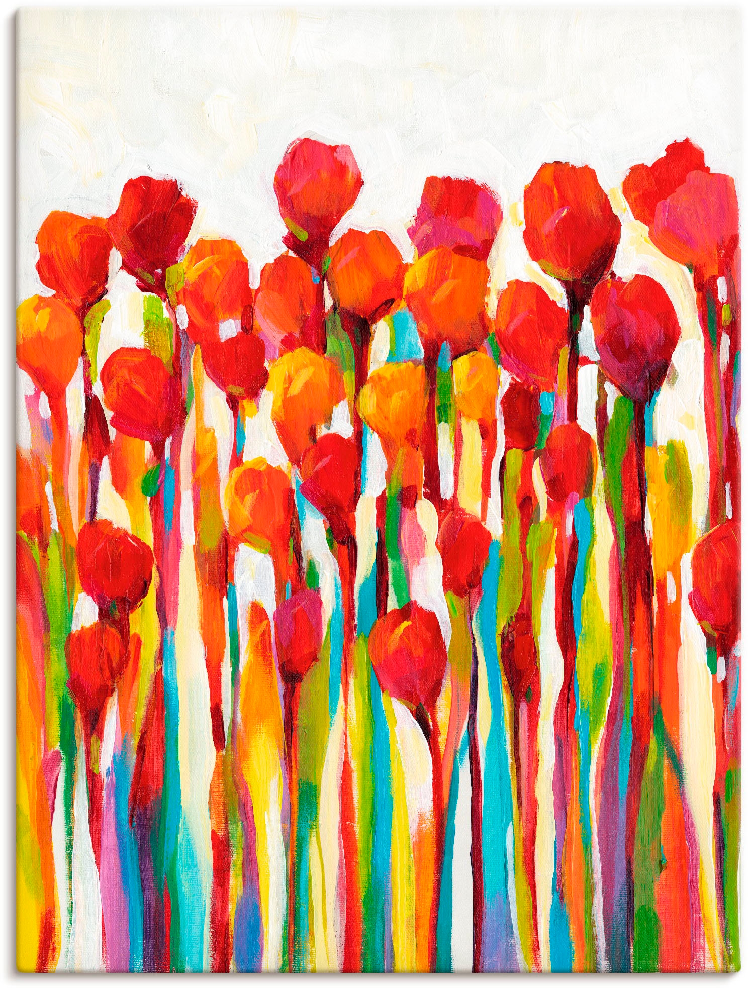 Artland Wandbild "Strotzen mit Farben I", Blumenwiese, (1 St.), als Leinwandbild, Poster in verschied. Größen